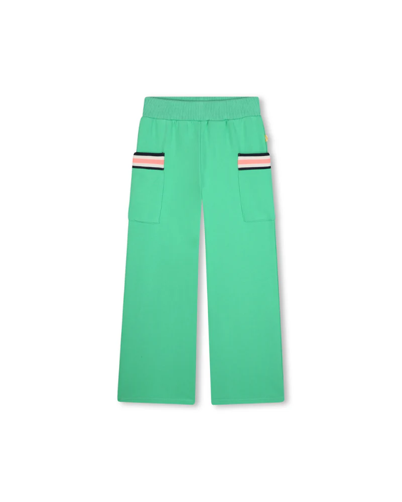 Pantalone Billie Blush verde con tasconi laterali e dettagli a contrasto