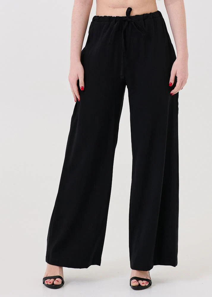 Pantalone Bohemian Vì nero con coulisse