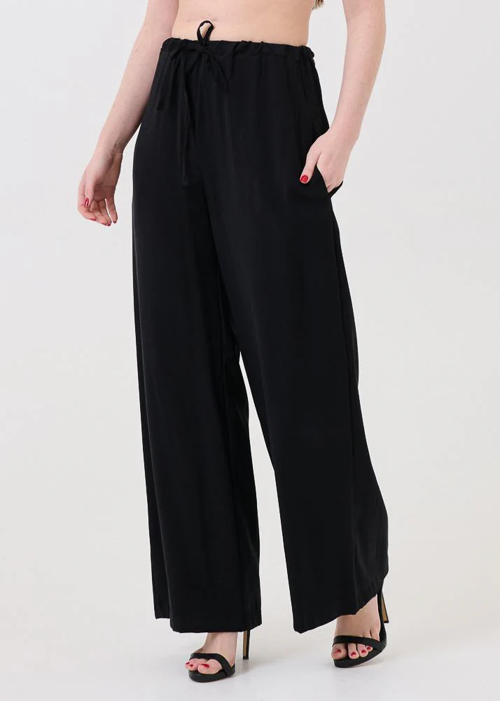 Pantalone Bohemian Vì nero con coulisse - Image 2