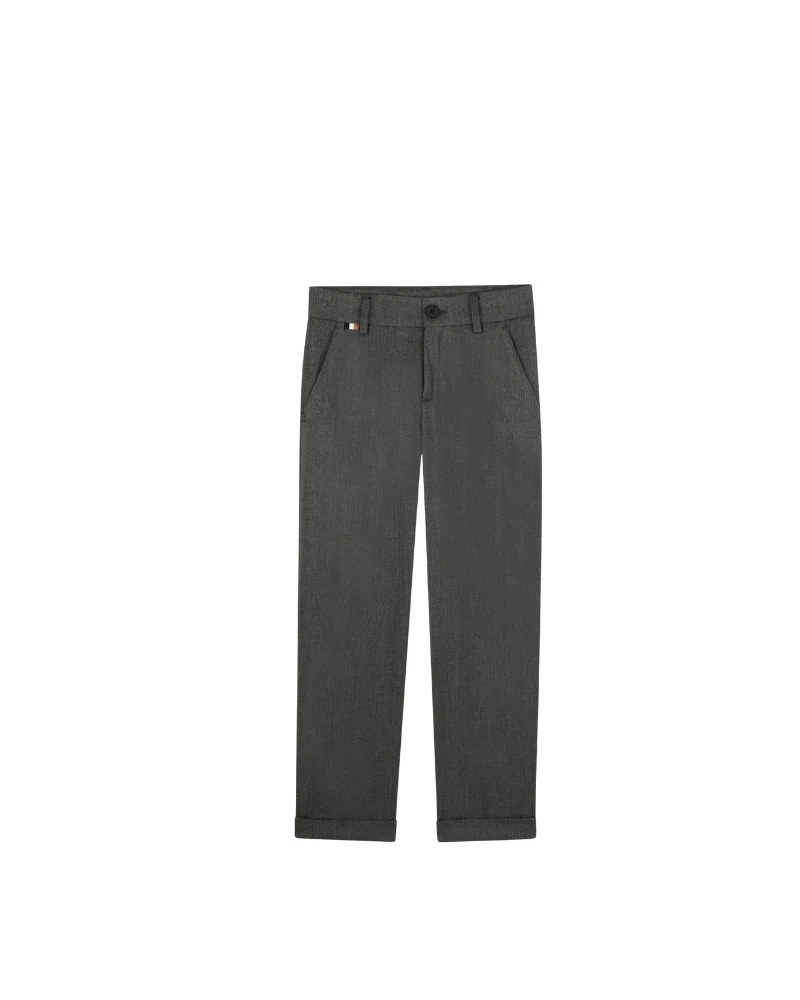 Pantalone Boss grigio con risvolto