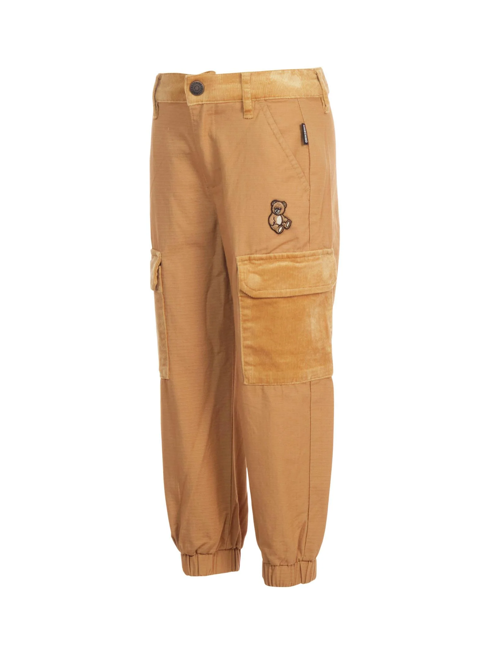 Pantalone cargo Moschino cammello con patch logo orsetto - Image 2