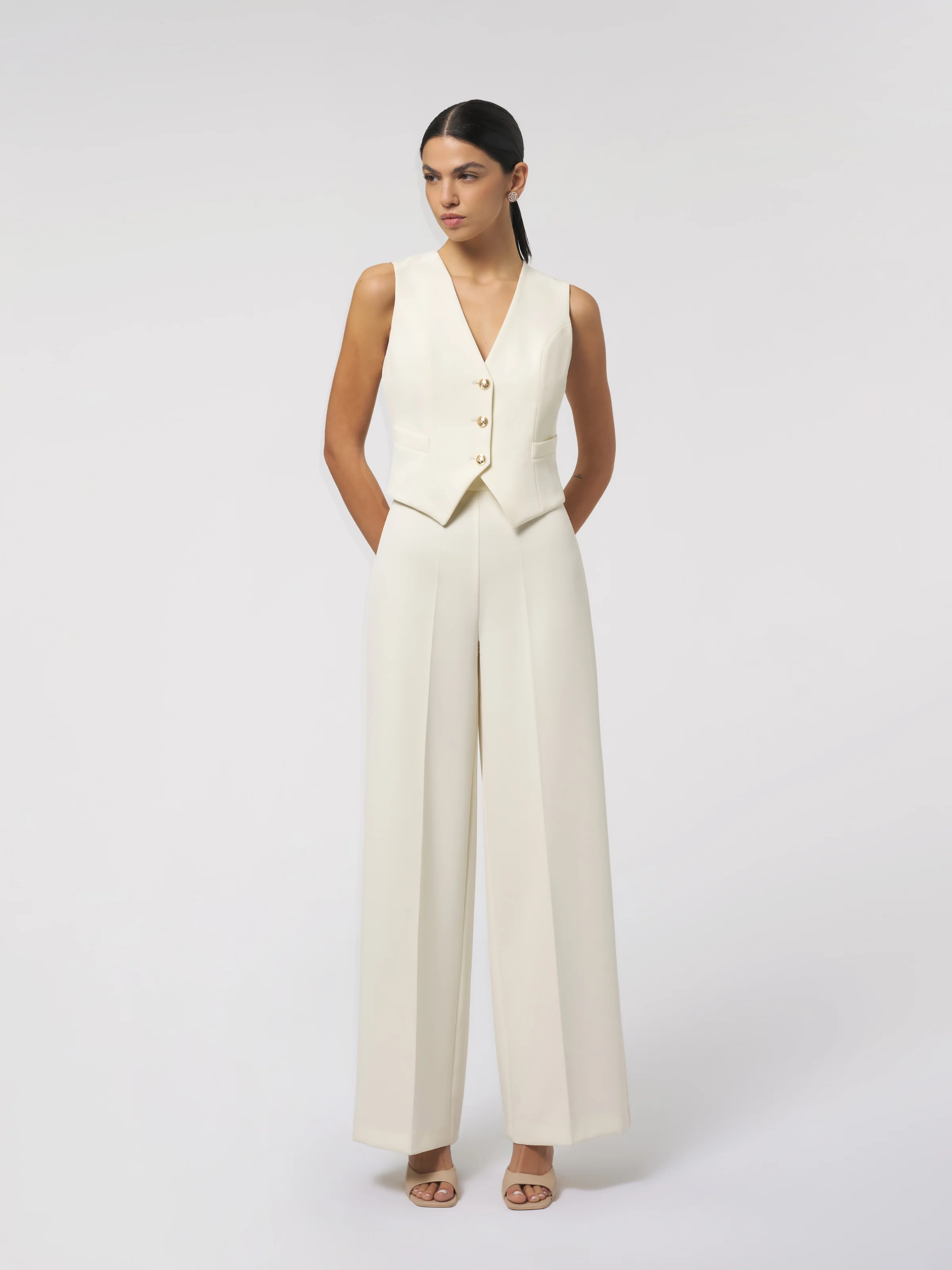Pantalone "Column Key" Silence Limited bianco latte - Image 2