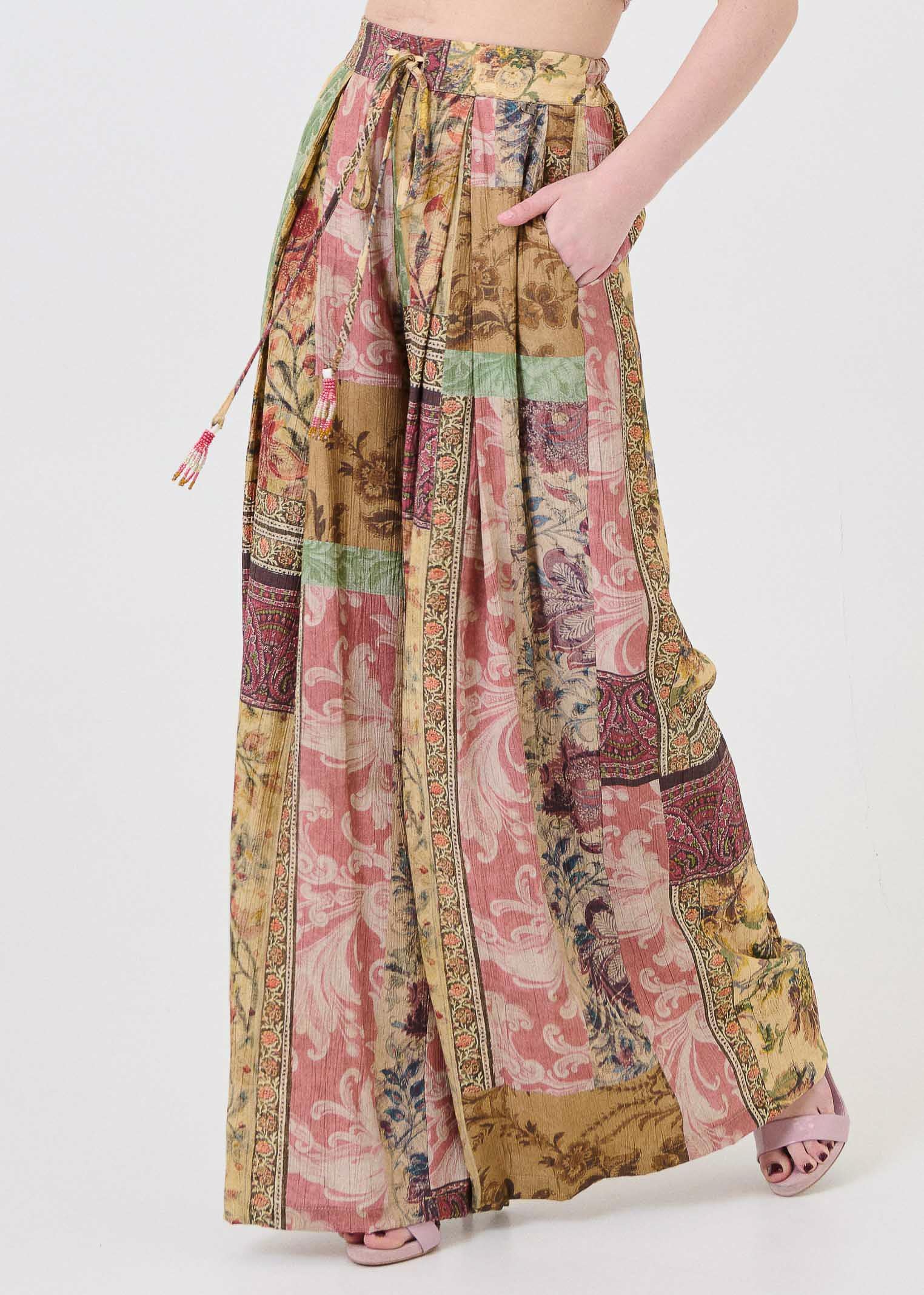 Pantalone con pinces Dixie multicolor - Image 2
