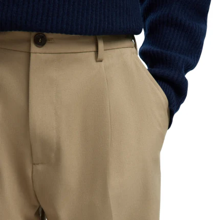Pantalone con pinces Selected beige - Image 4