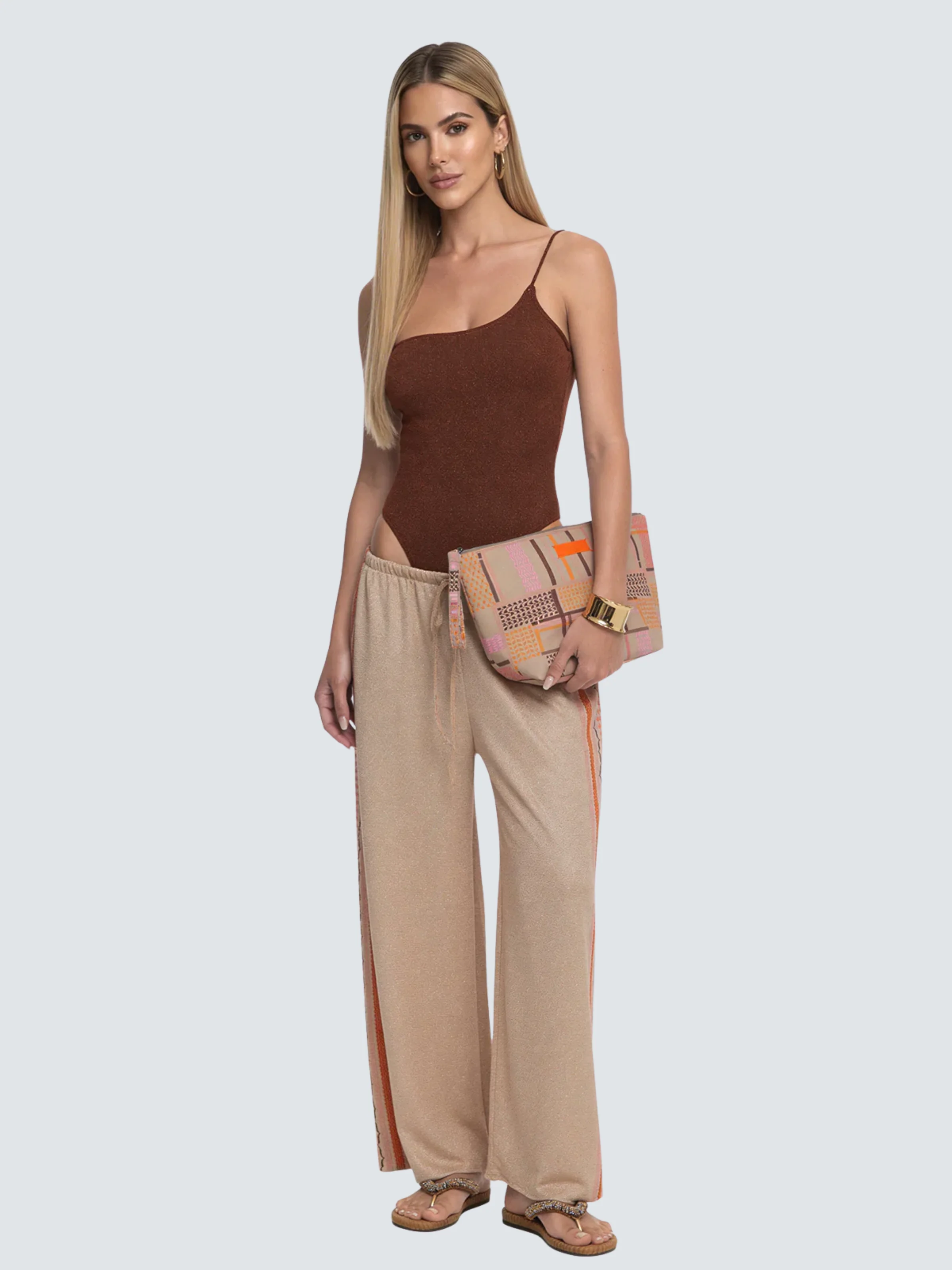 Pantalone Fk beige con bande laterali - Image 4