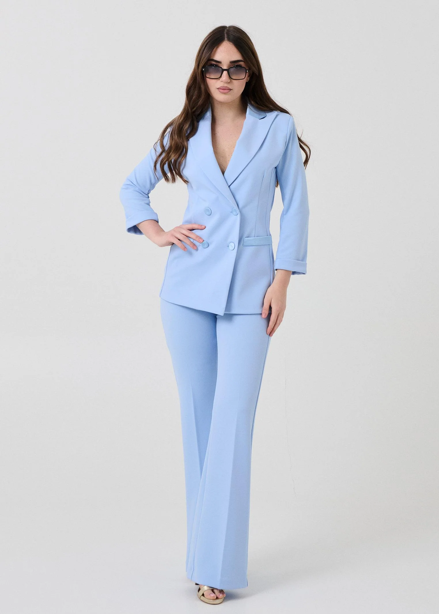 Pantalone "Flare" Armoire azzurro polvere - Image 4