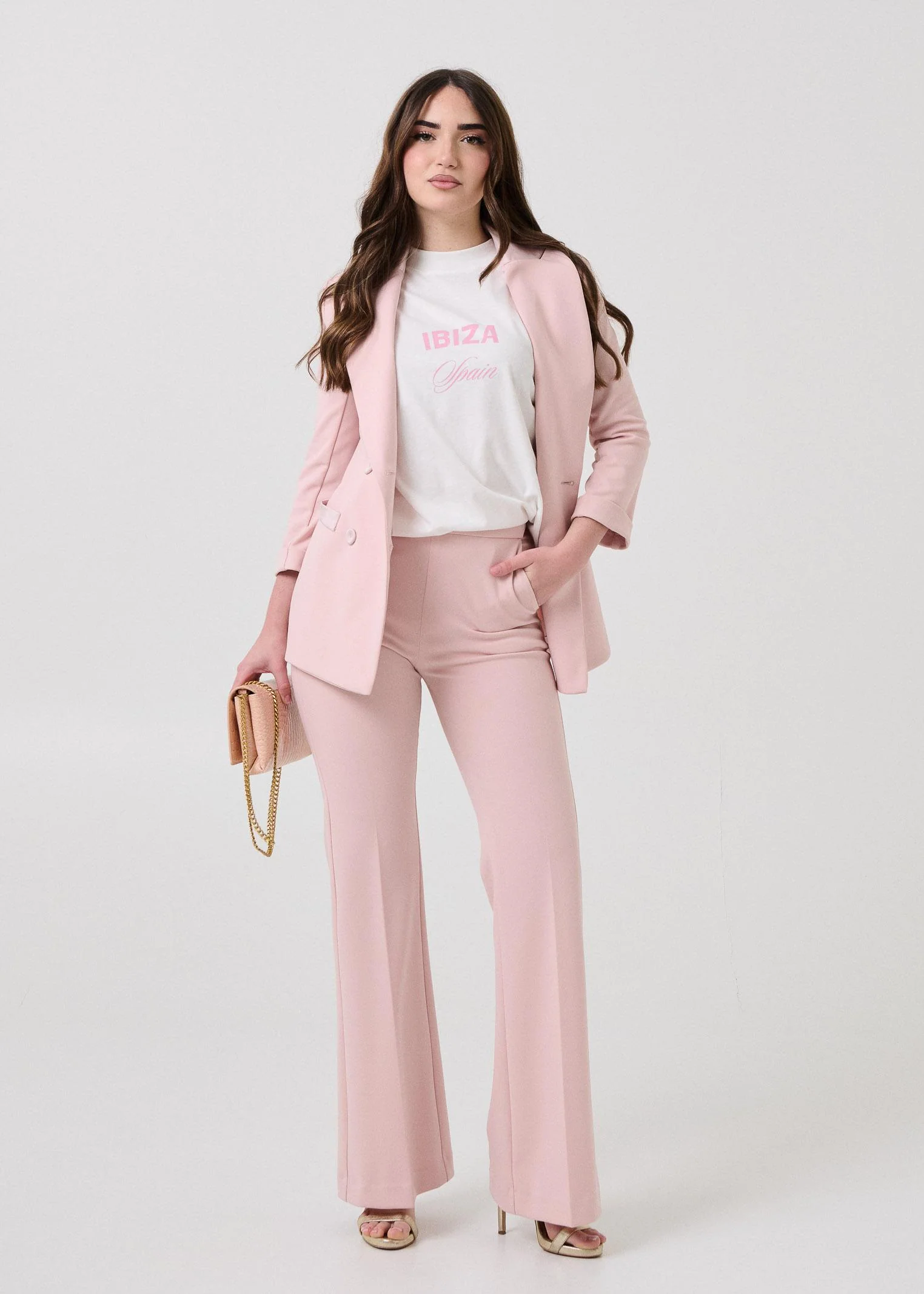 Pantalone "Flare" Armoire rosa cipria - Image 4
