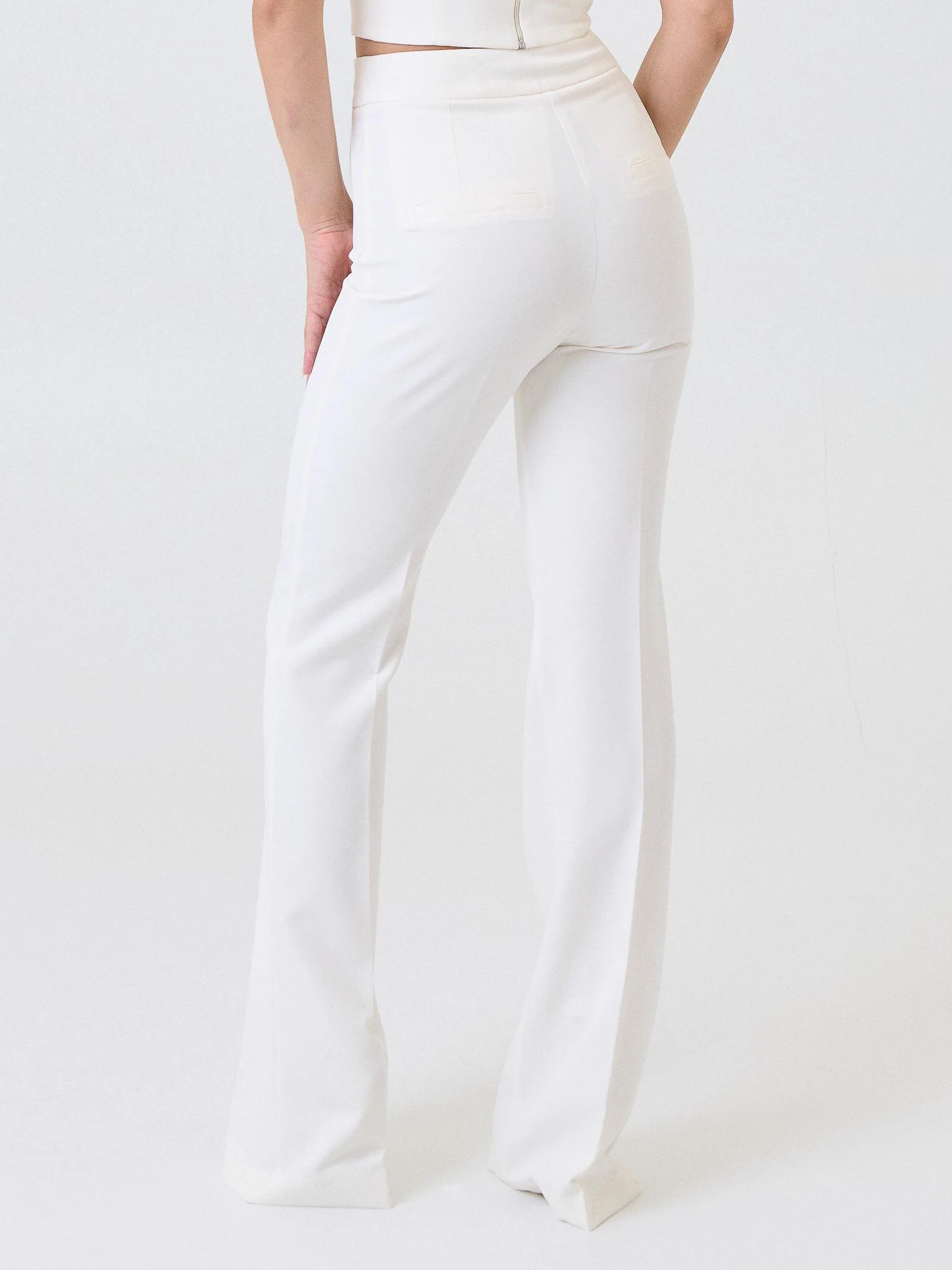 Pantalone "flare" Silence Limited bianco latte - Image 3
