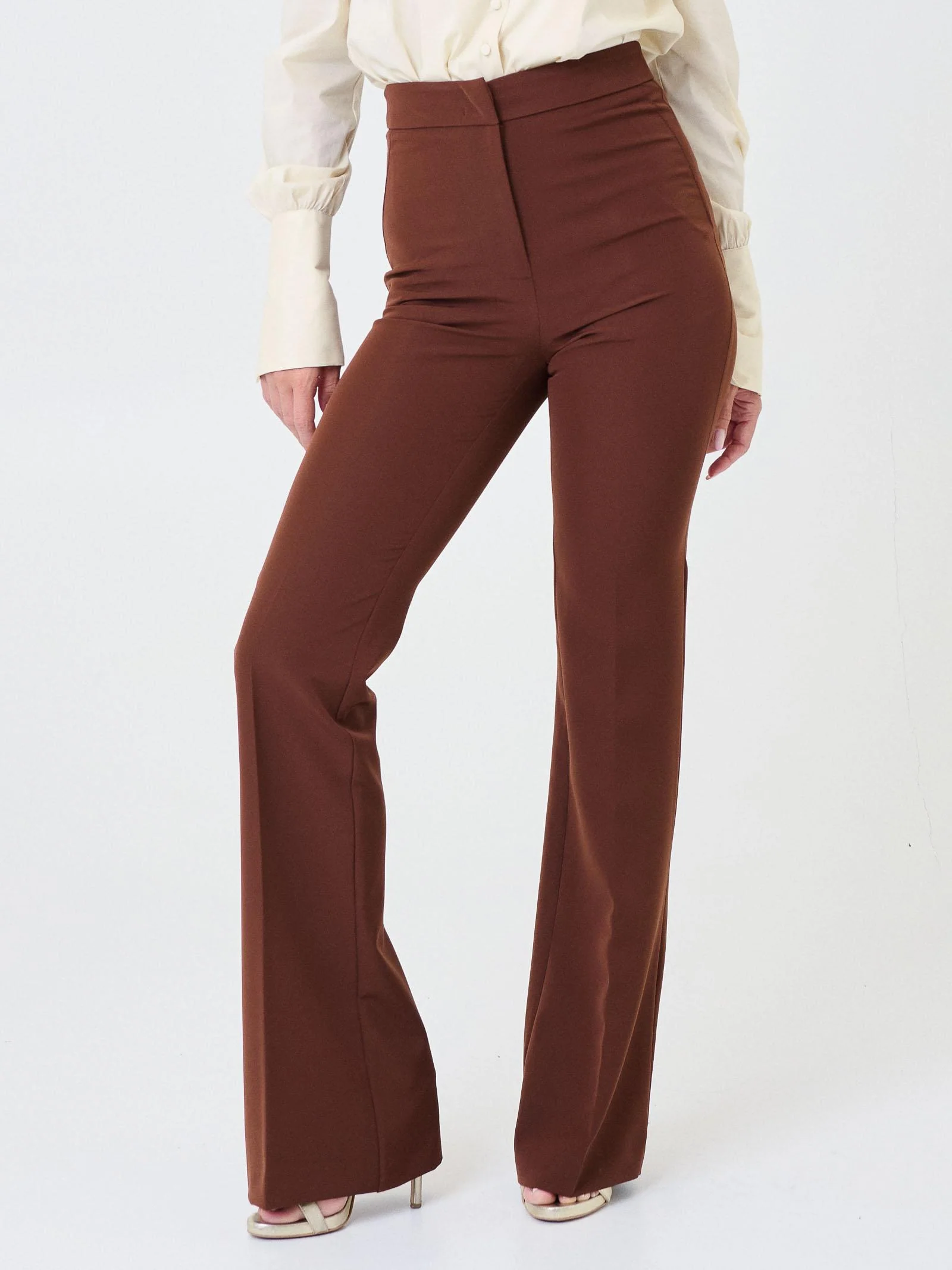 Pantalone "flare" Silence Limited marrone - Image 2