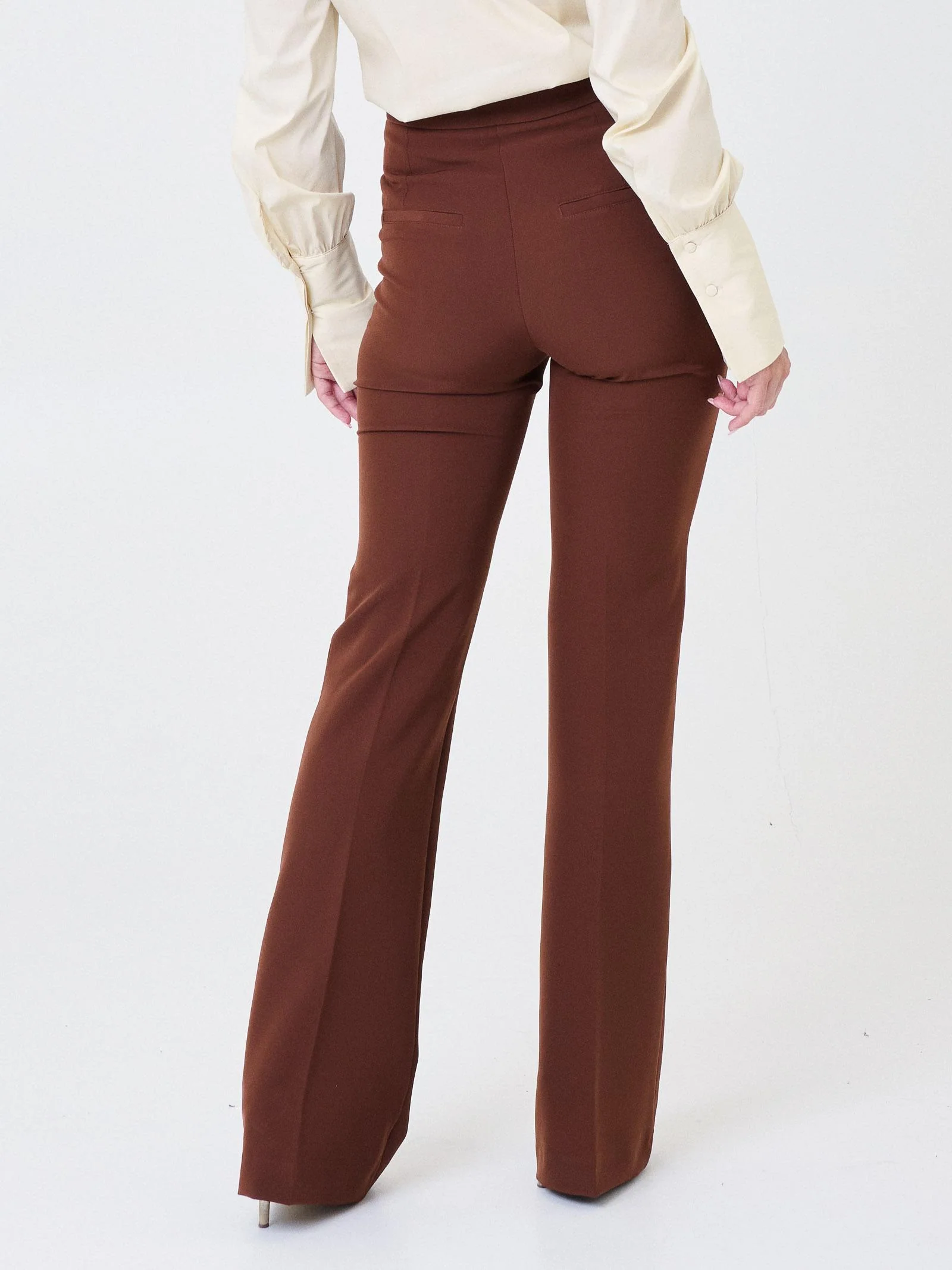 Pantalone "flare" Silence Limited marrone - Image 3