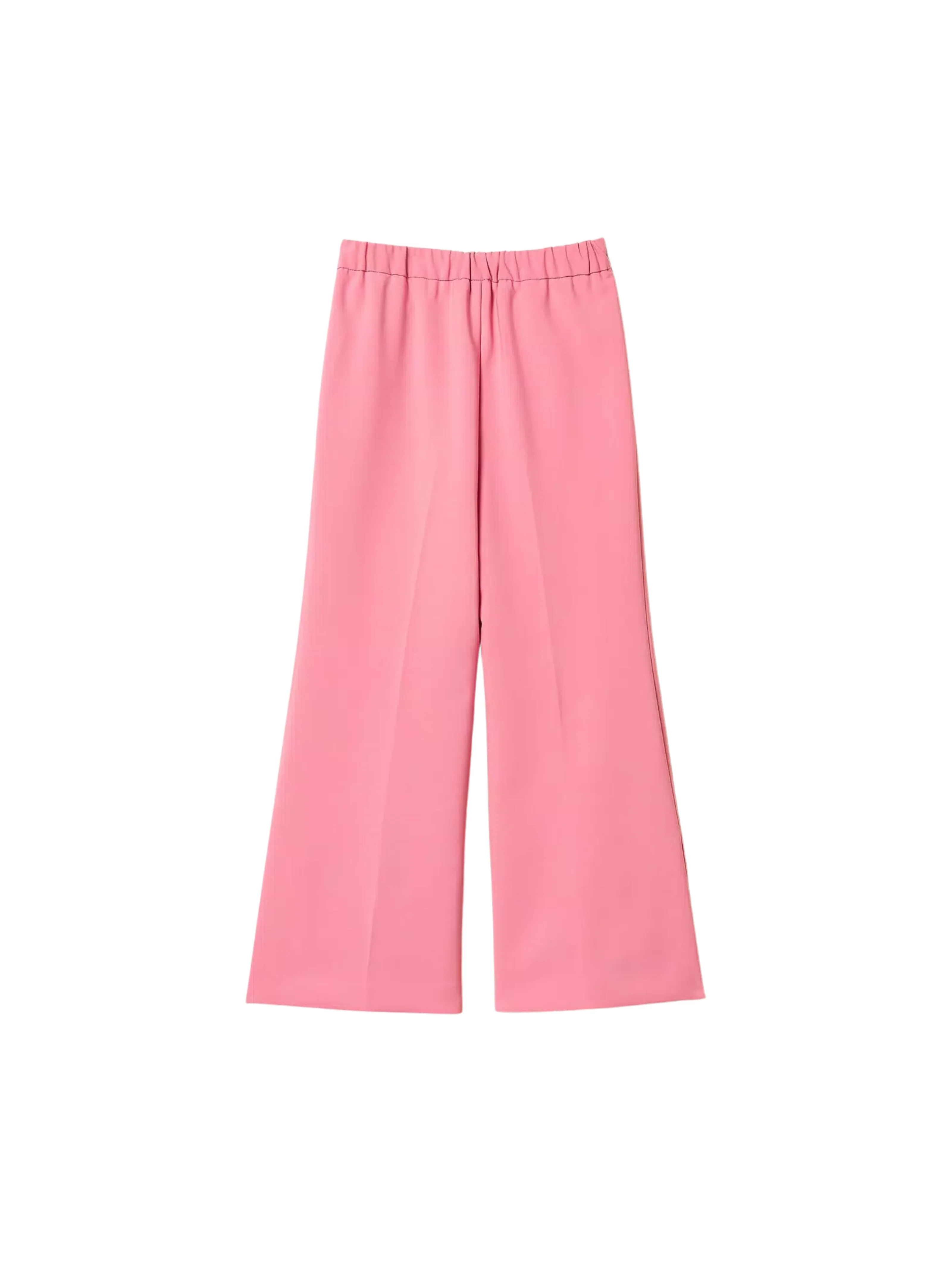 Pantalone flare Twinset rosa in crêpe con spacchi - Image 2