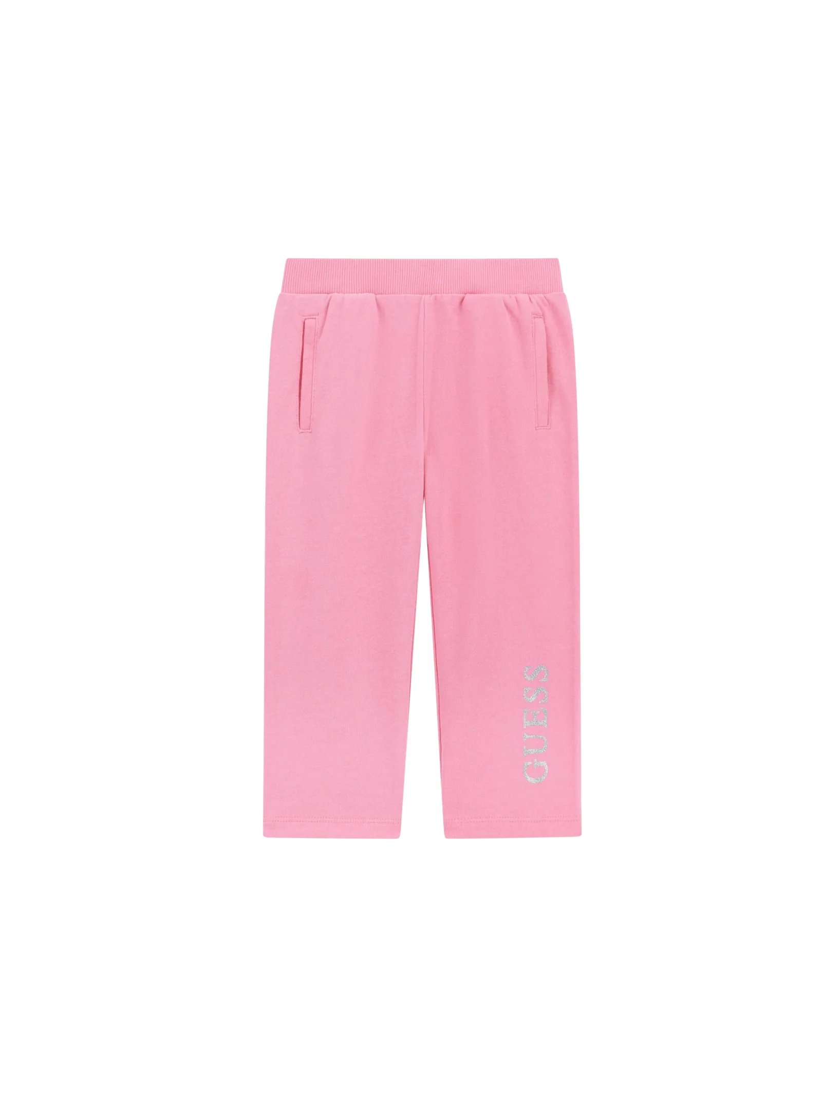 Pantalone Guess rosa con logo glitterato