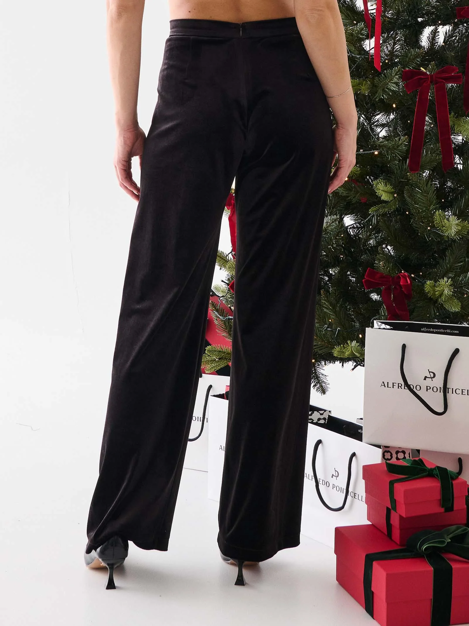 Pantalone Haveone nero in velluto - Image 3