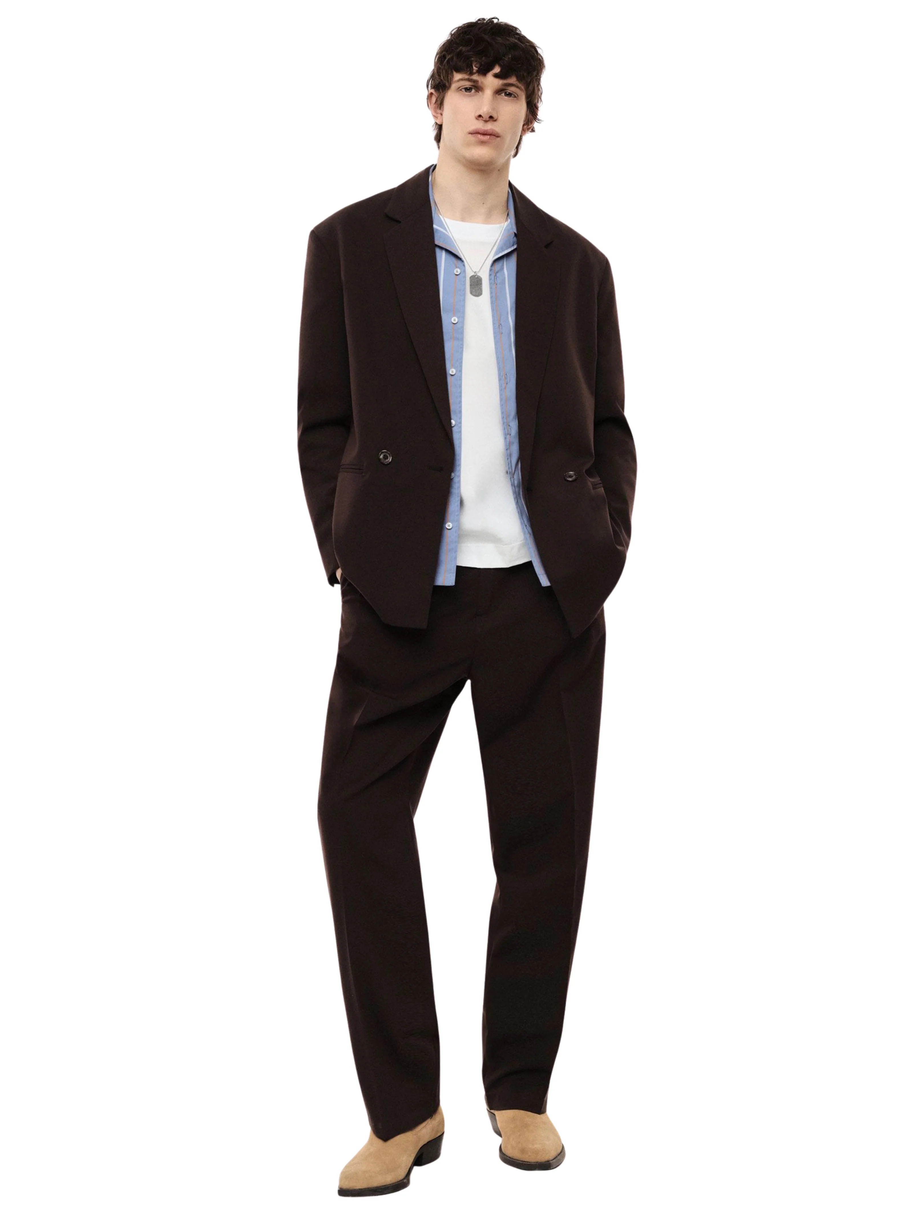 Pantalone Imperial caffe con pinces - Image 3