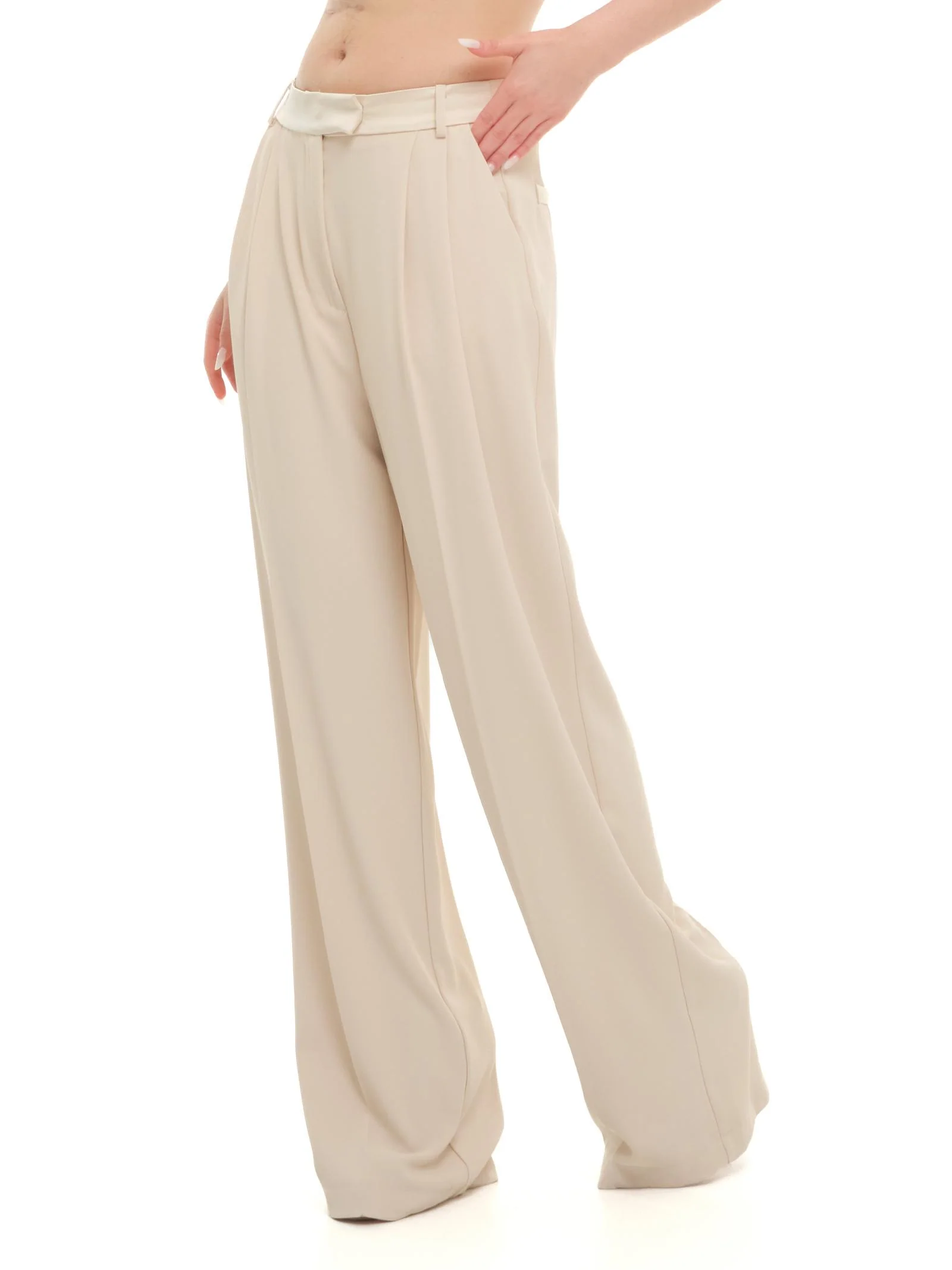 Pantalone Imperial neve fluido con pinces - Image 2