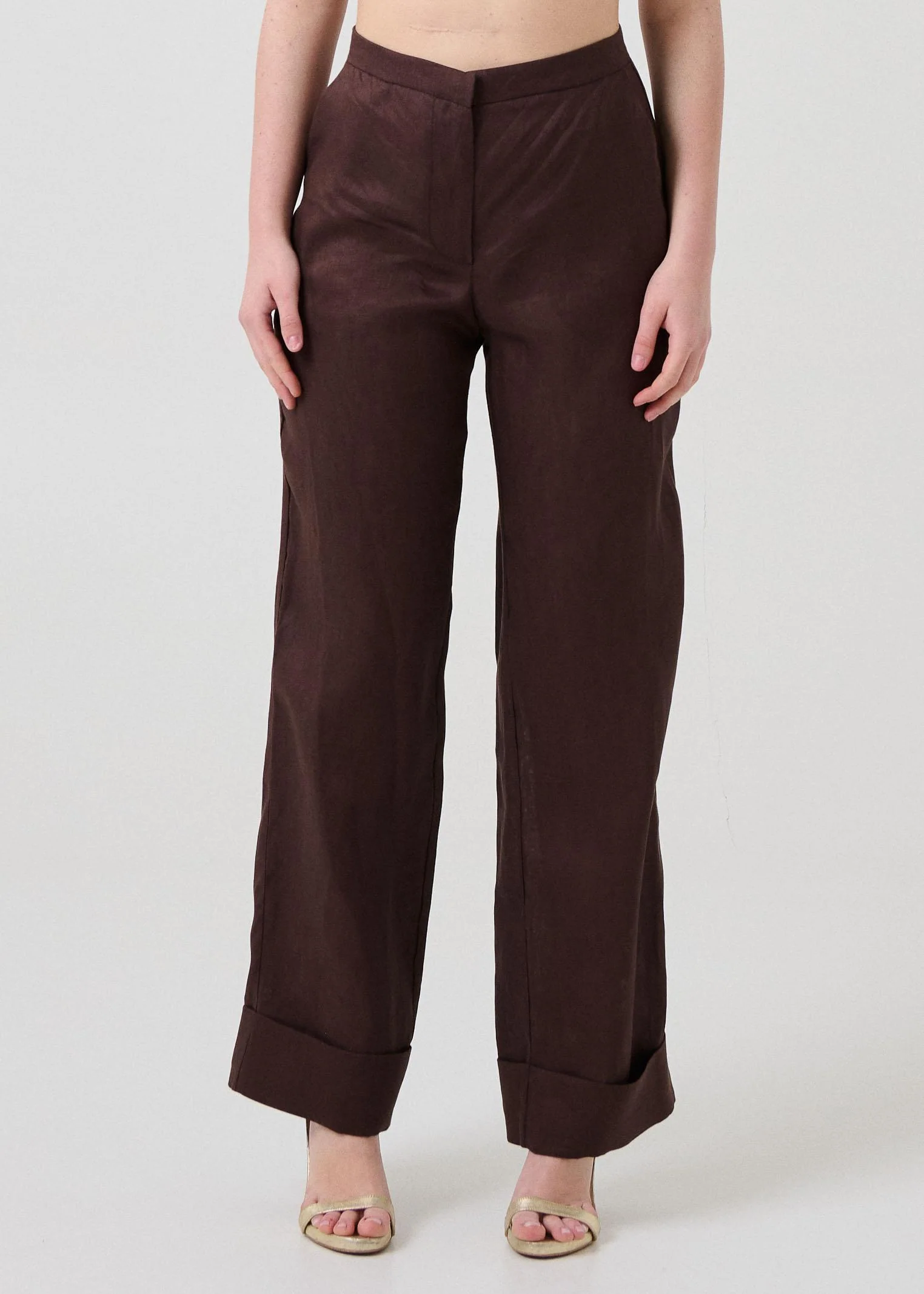 Pantalone in lino Bohemian Vì marrone
