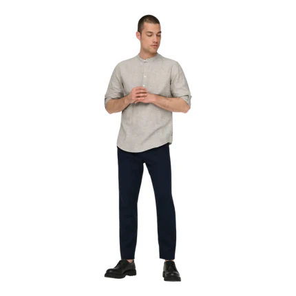 Pantalone in lino Only & Sons blu dark navy - Image 4