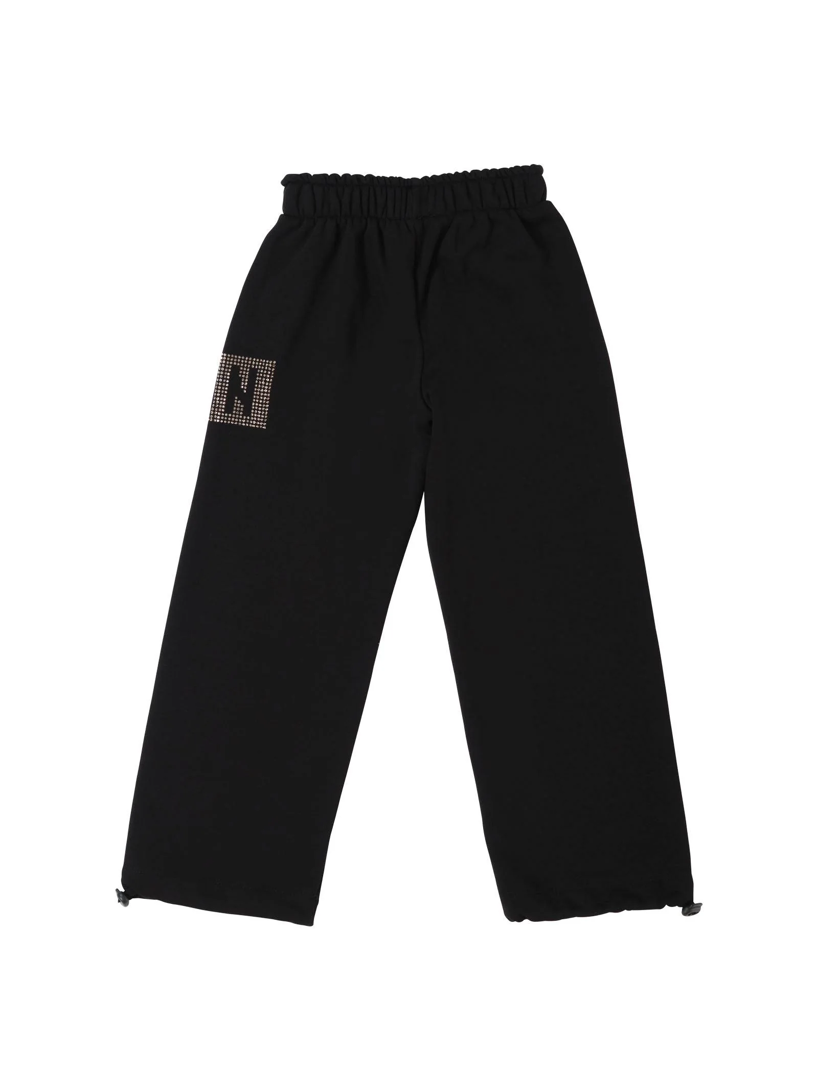 Pantalone in tuta Icon nero con strass e coulisse sul fondo - Image 3