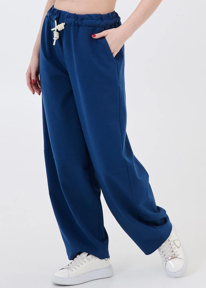 Pantalone in tuta Vicolo blu con coulisse in corda - Image 2