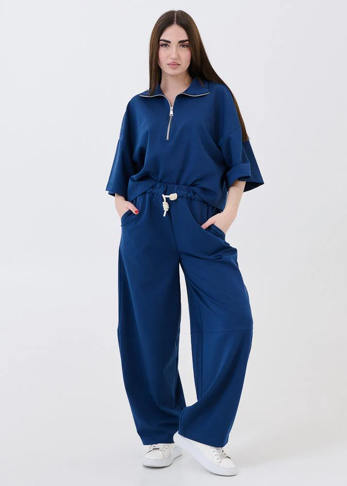 Pantalone in tuta Vicolo blu con coulisse in corda - Image 4