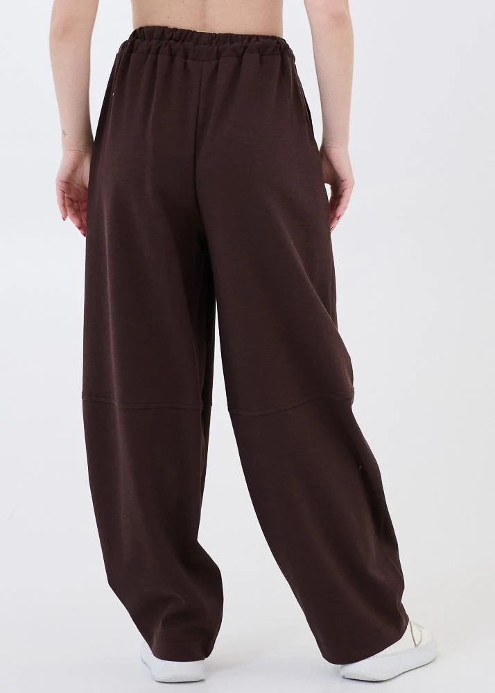 Pantalone in tuta Vicolo marrone con coulisse in corda - Image 3