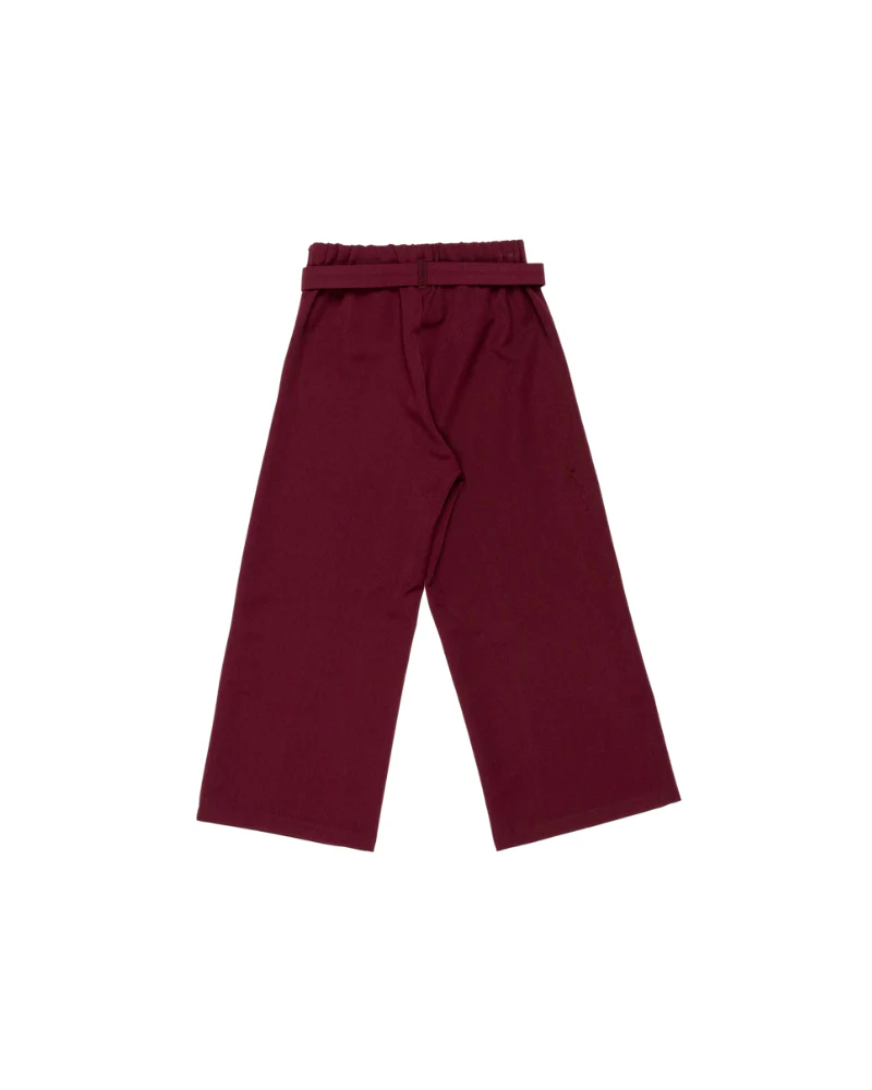 Pantalone Lulù Miss Grant bordeaux con cintura in coordinato - Image 2