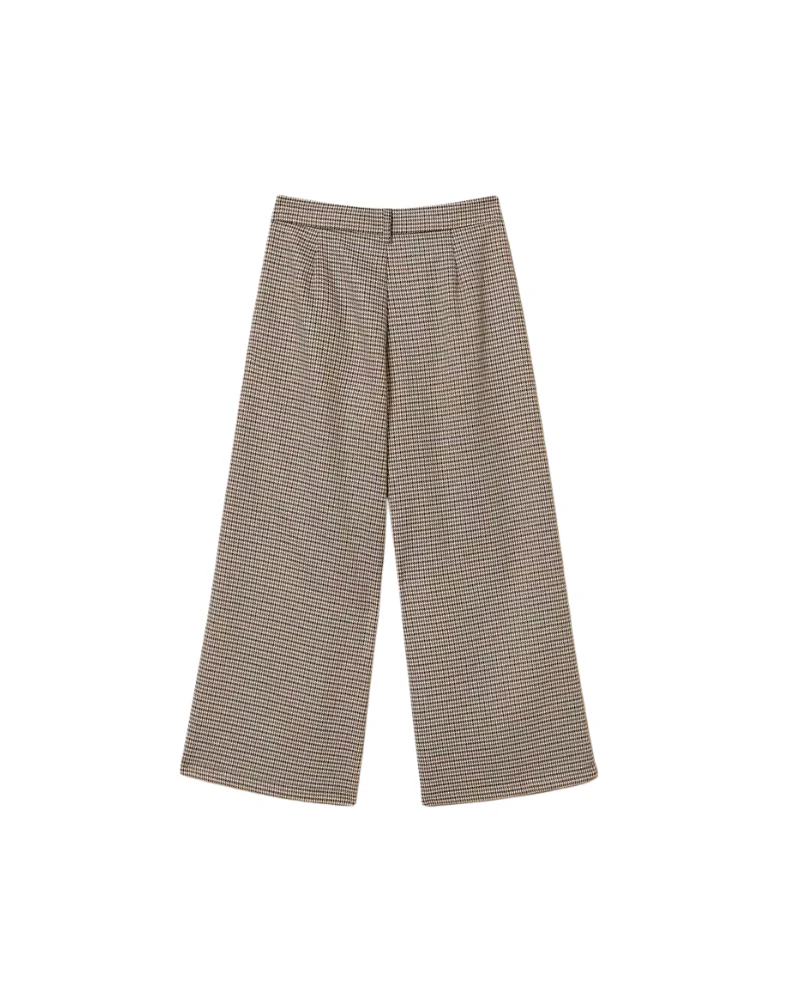 Pantalone pied de poule Twinset marrone con pences - Image 2