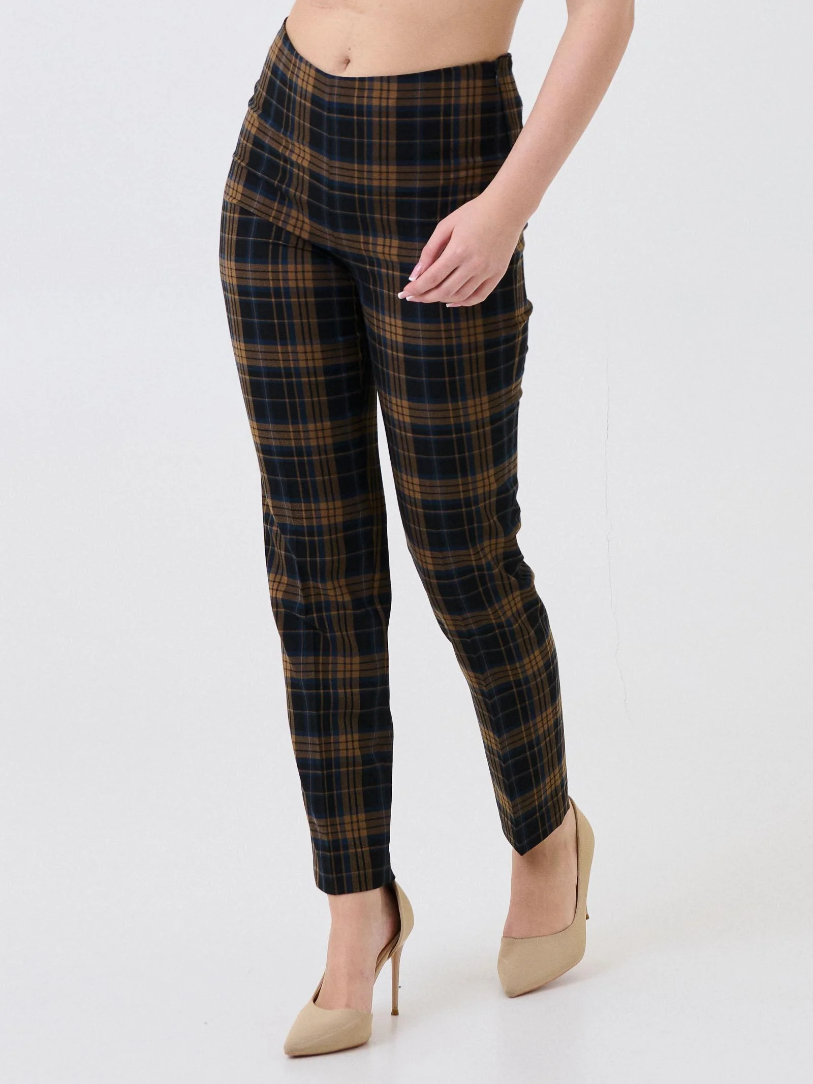Pantalone scozzese Silence Limited blu e cammello - Image 2