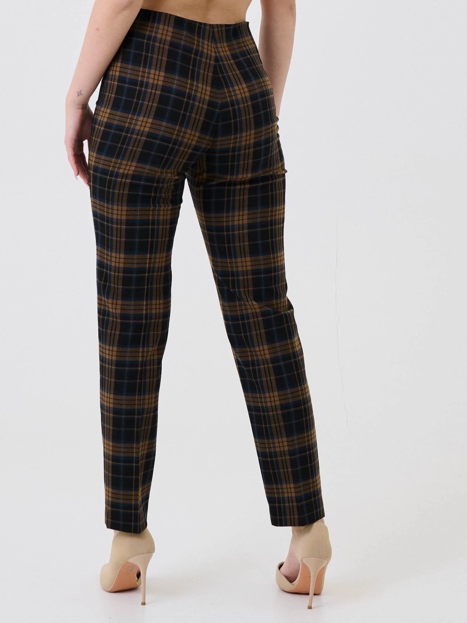 Pantalone scozzese Silence Limited blu e cammello - Image 3