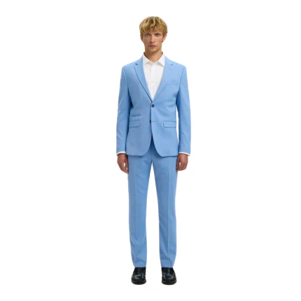 Pantalone Selected blu light con bottone laterale - Image 3