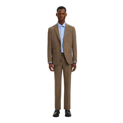 Pantalone Selected marrone con bottone laterale - Image 3