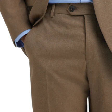 Pantalone Selected marrone con bottone laterale - Image 4