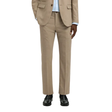 Pantalone Selected sabbia con bottone laterale - Image 2