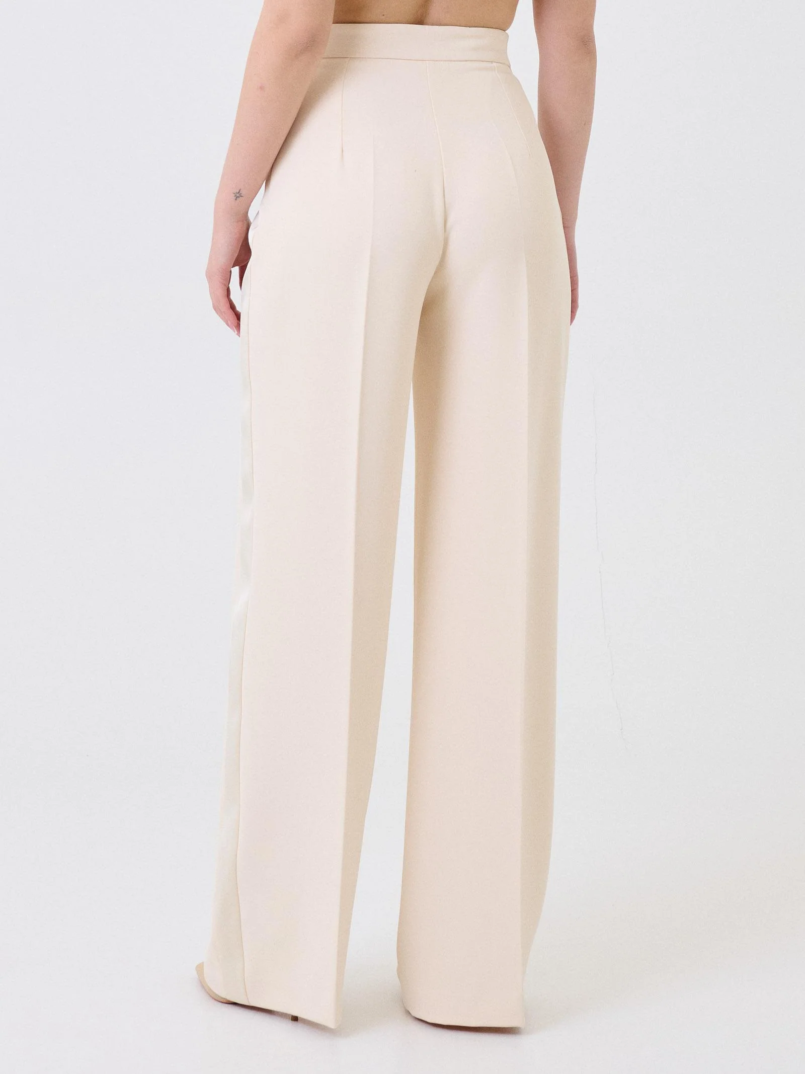 Pantalone Silence Limited crema con bande laterali in raso - Image 3