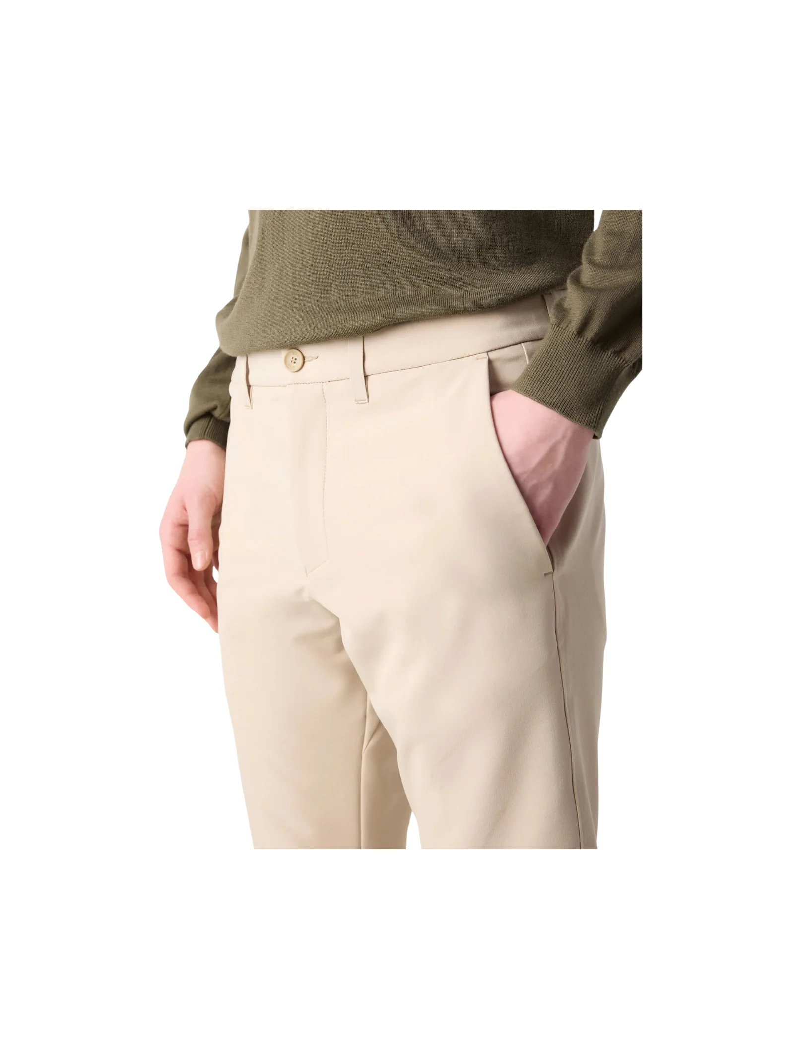 Pantalone slim fit Boss beige idrorepellente - Image 3