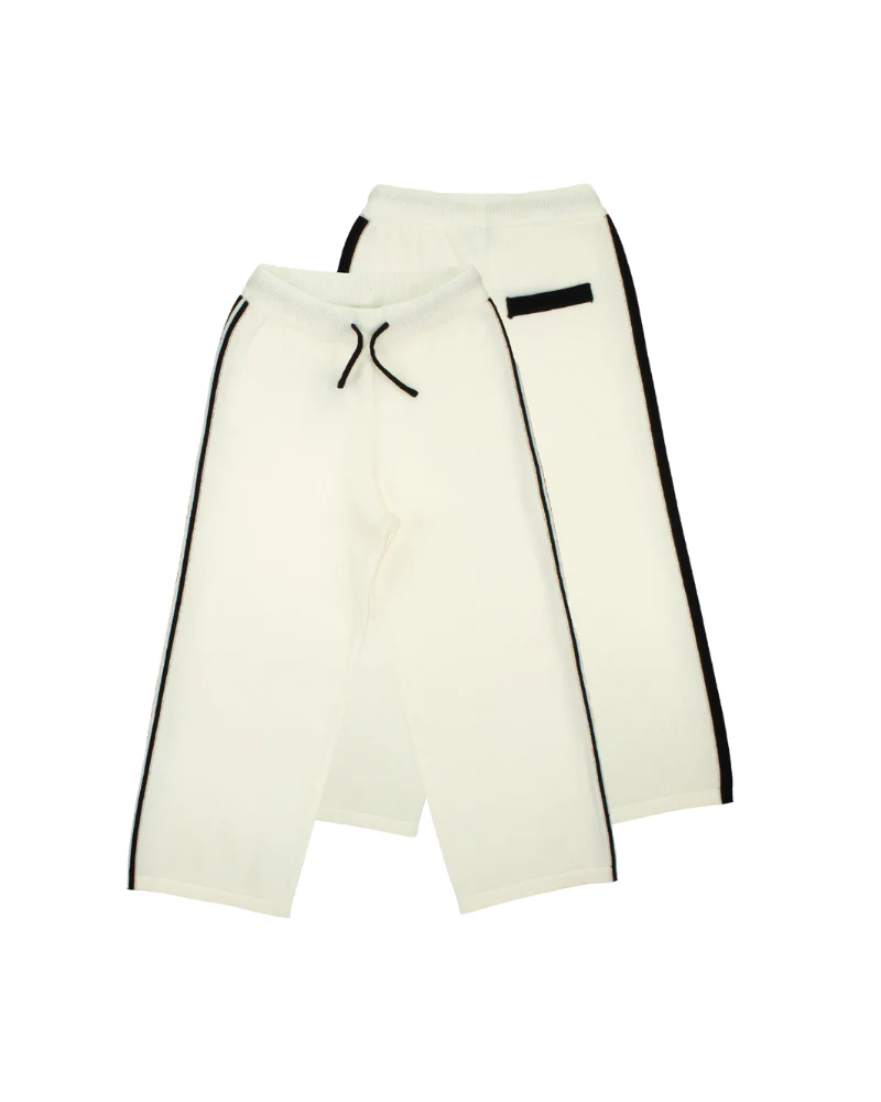 Pantalone Tobetoo bianco con bande laterali nere