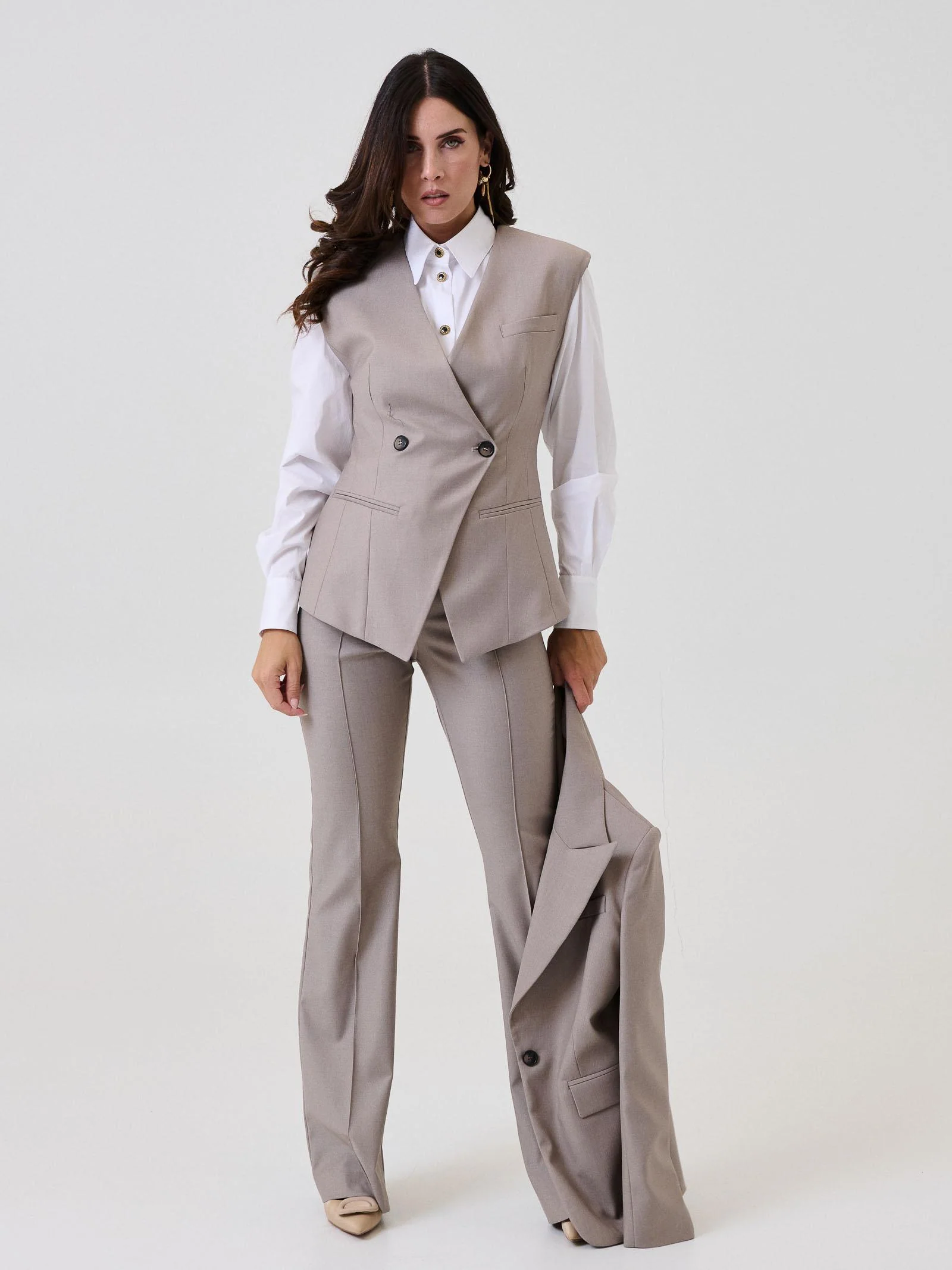 Pantalone "Vivi Wolf" Bohemian Vì  taupe - Image 5