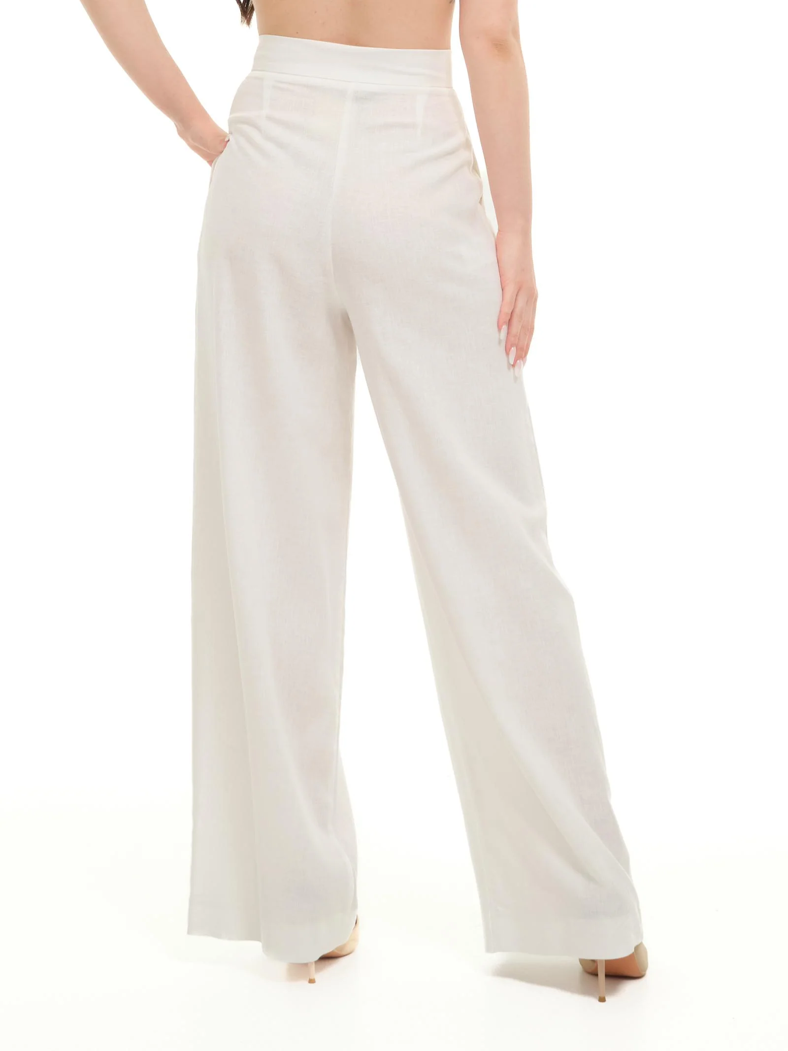 Pantaloni Armoire in misto lino bianco - Image 3