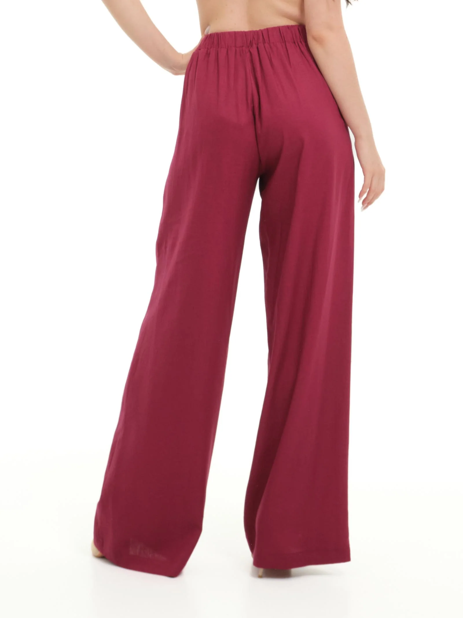 Pantaloni Armoire rosso ciliegia a palazzo - Image 3
