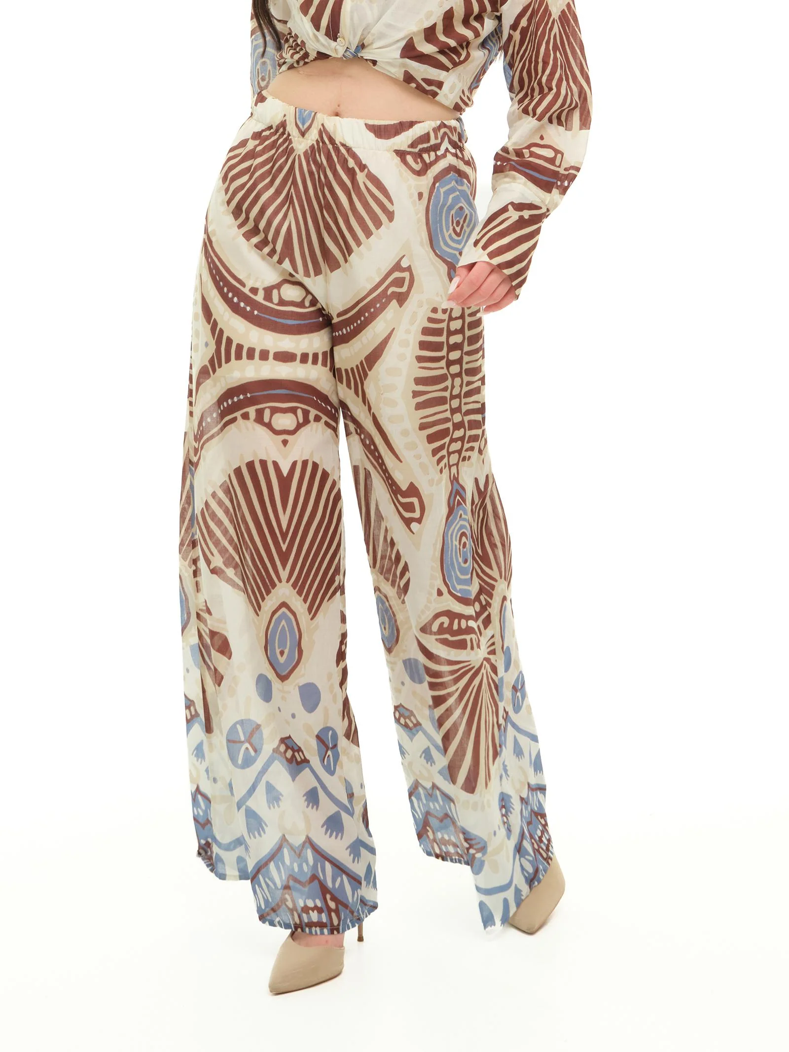 Pantaloni Haveone a palazzo stile etnico - Image 2
