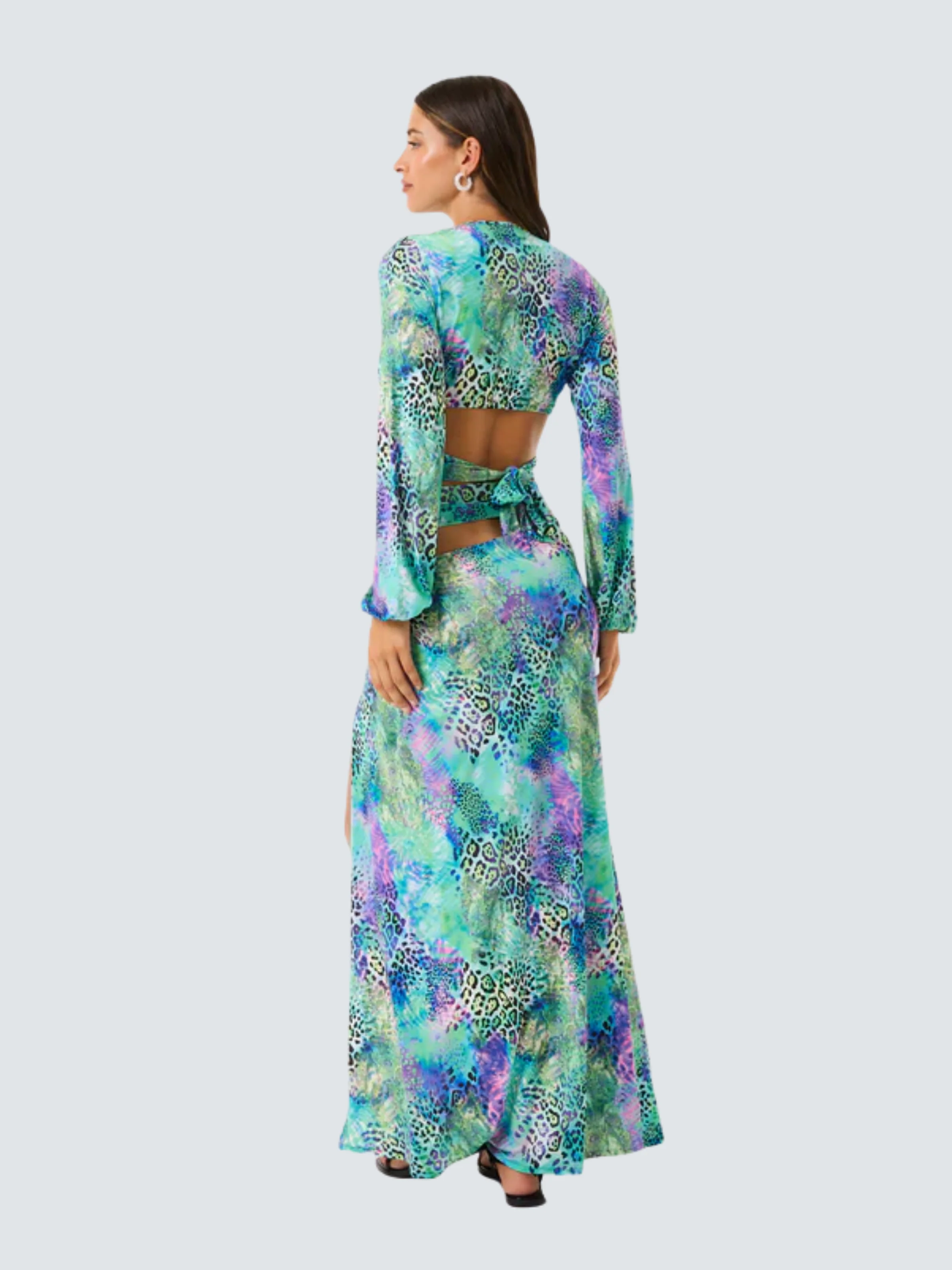 Pareo lungo 4Giveness azzurro animalier - Image 2