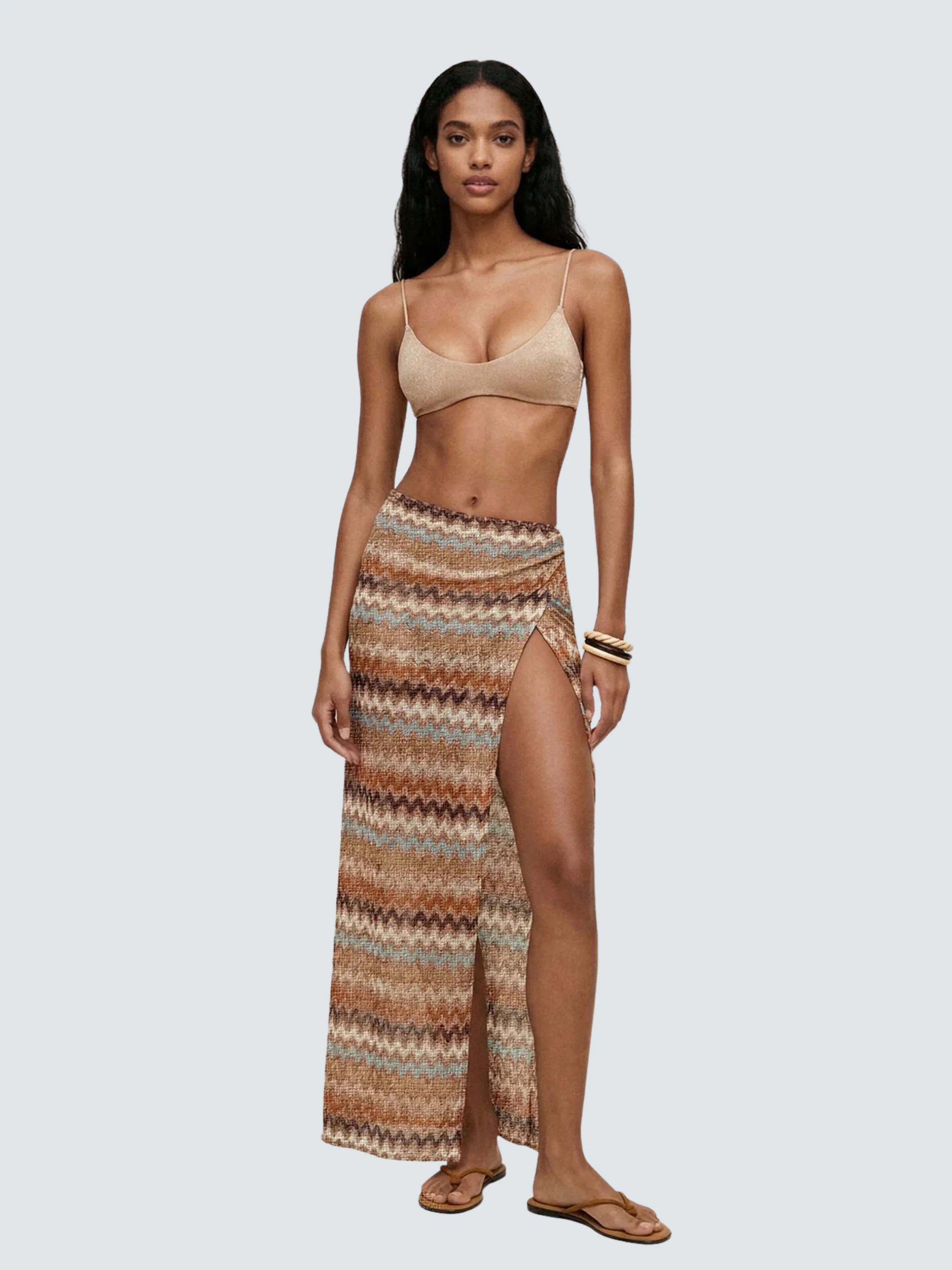 Pareo lungo crochet Me Fui marrone