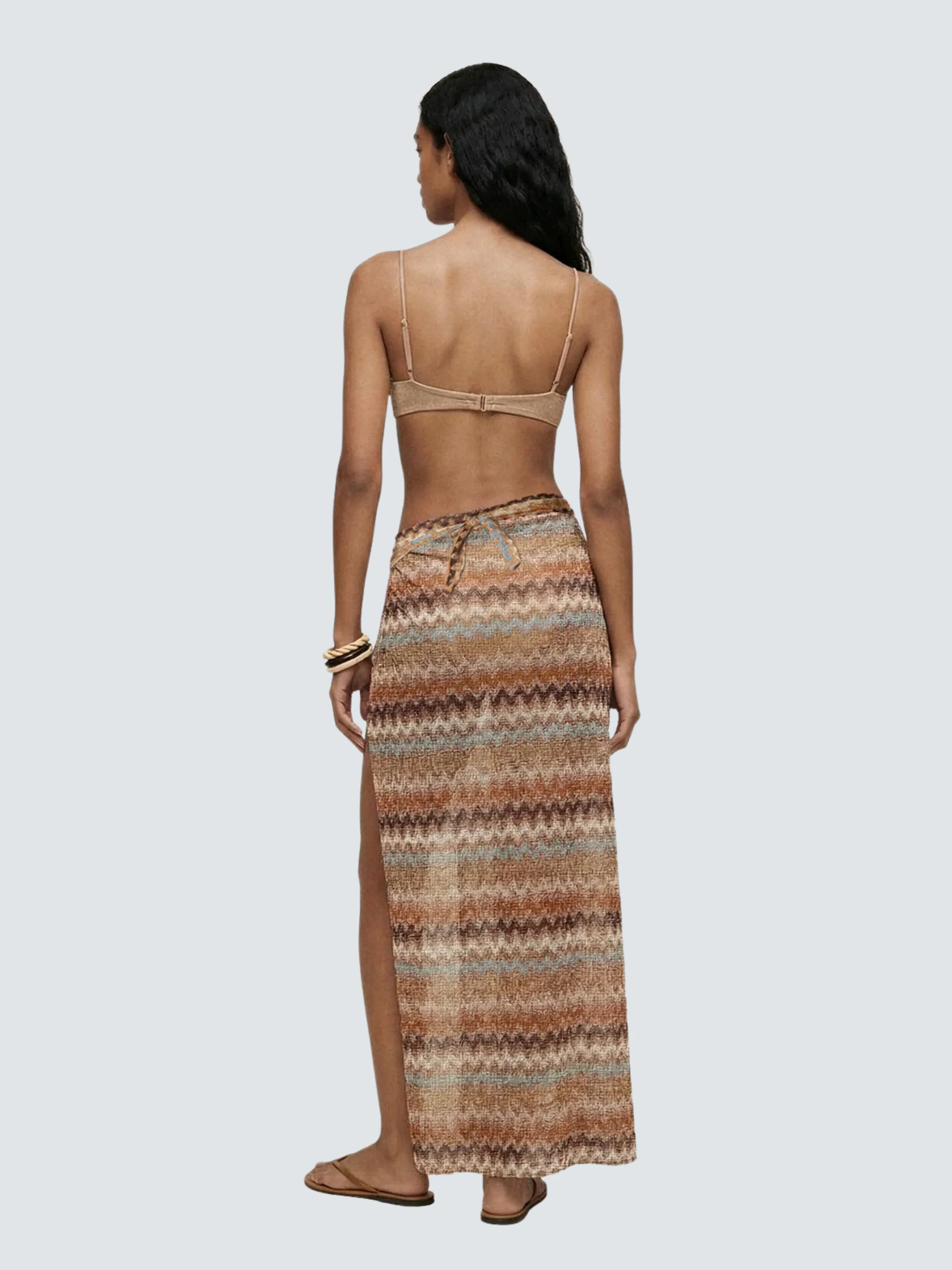 Pareo lungo crochet Me Fui marrone - Image 2