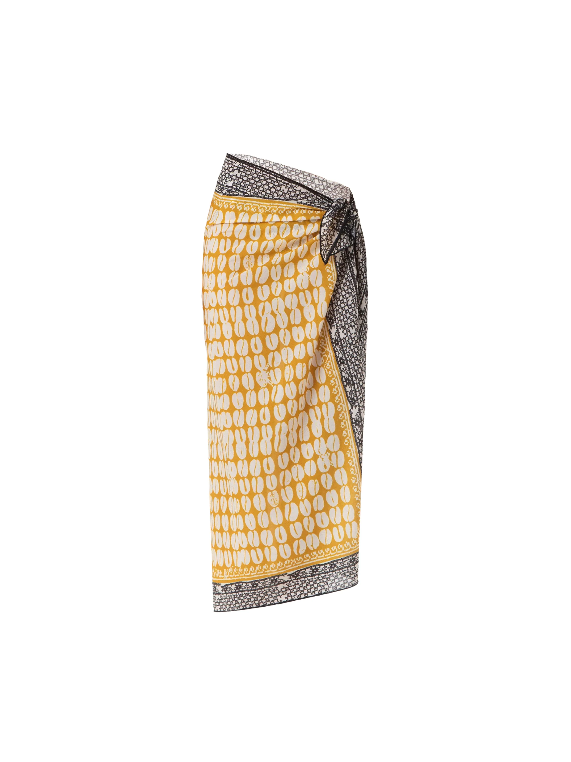 Pareo lungo Fk giallo con inserti a contrasto - Image 3