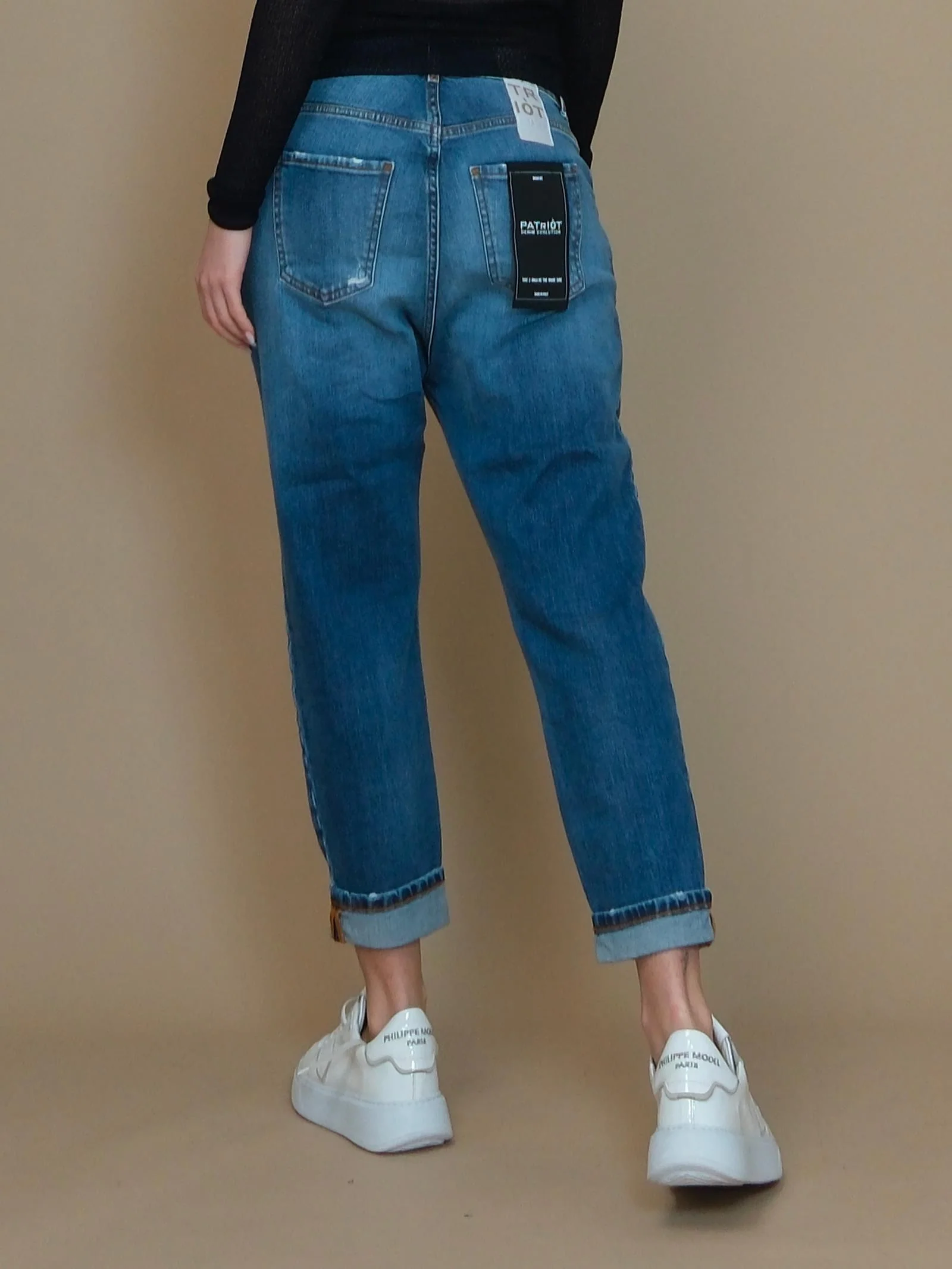Jeans baggy Patriòt blu in denim - Image 3