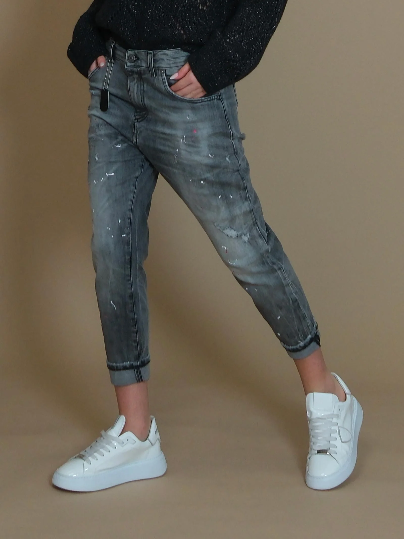 Jeans baggy Patriòt grigio scuro in denim - Image 2