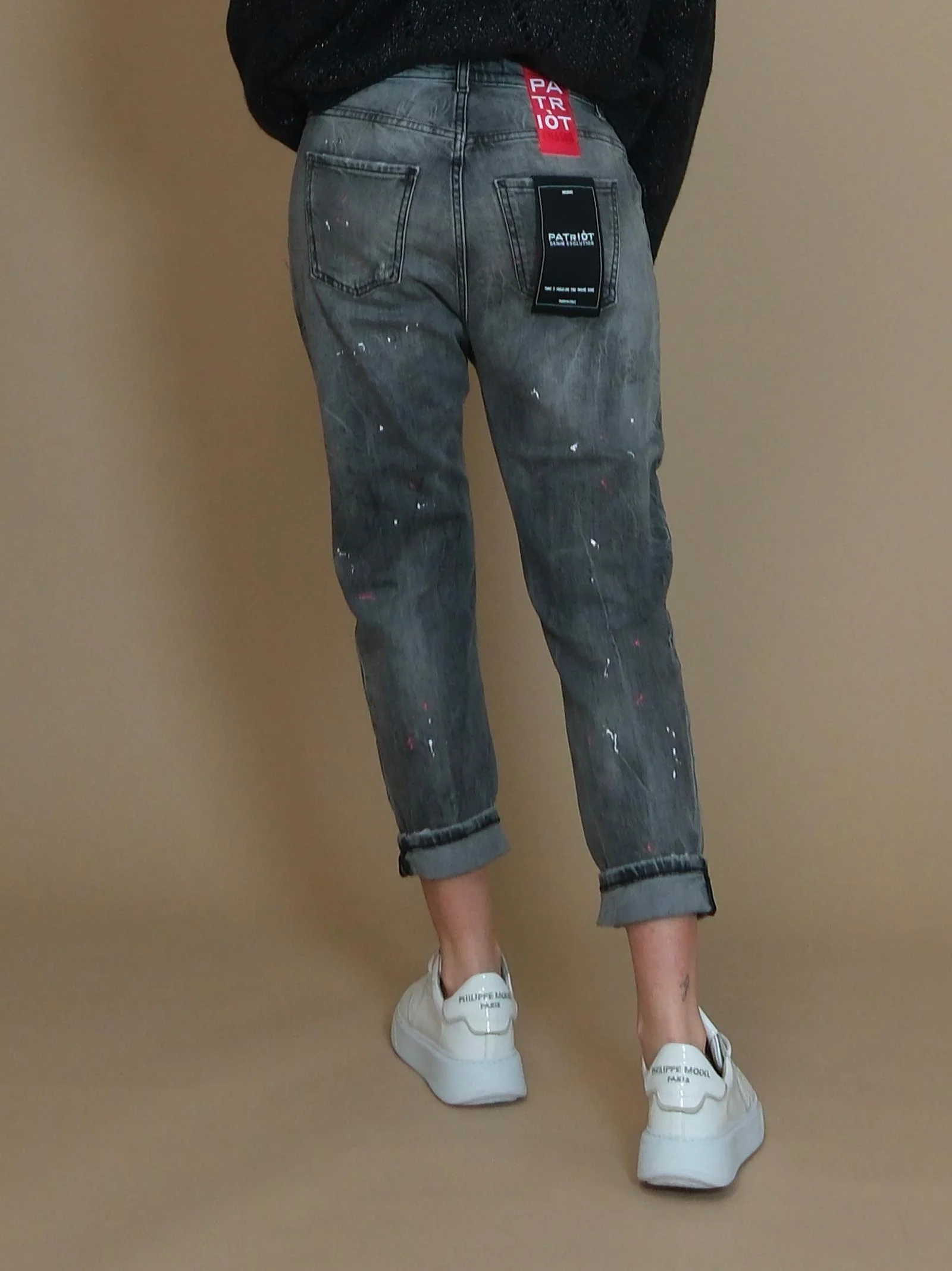 Jeans baggy Patriòt grigio scuro in denim - Image 3
