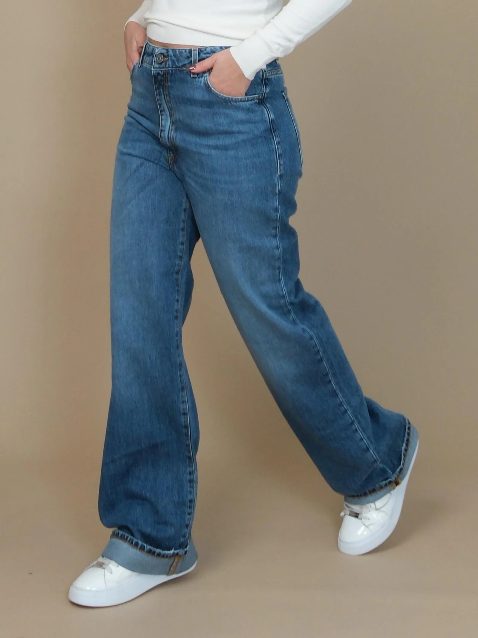 Jeans Patriòt a palazzo blu in denim - Image 2