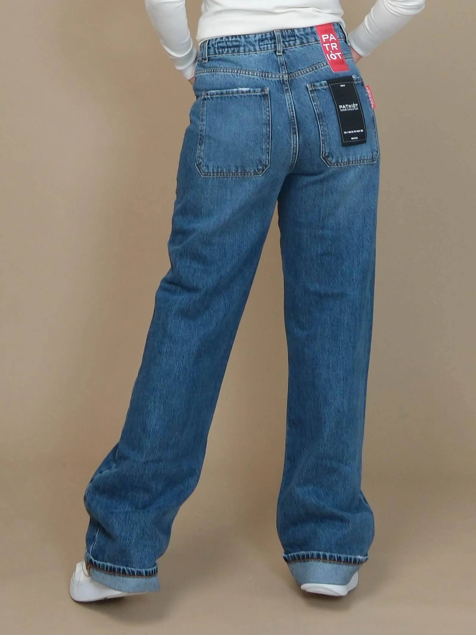Jeans Patriòt a palazzo blu in denim - Image 3