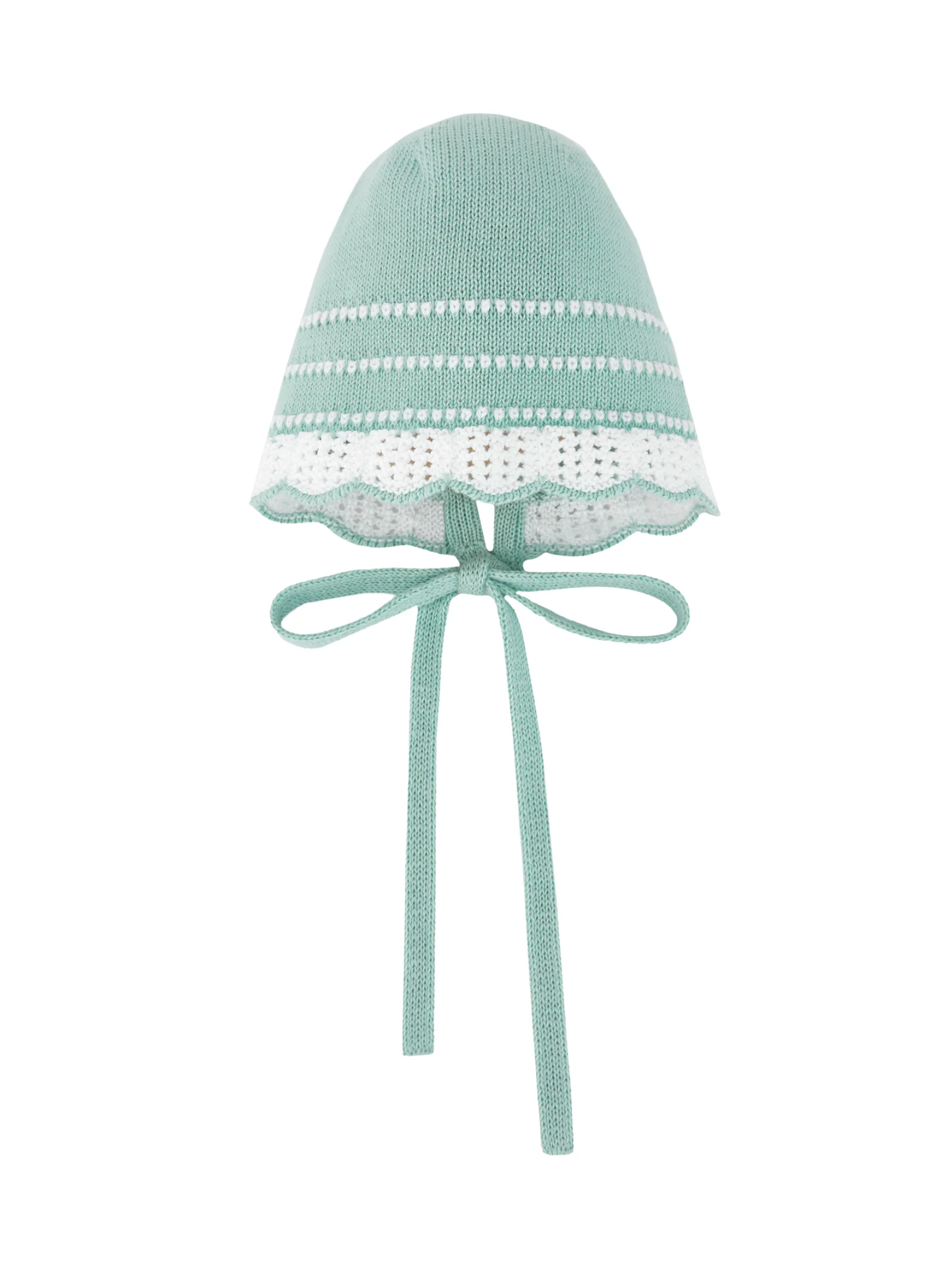 Cappellino Paz Rodriguez verde acqua traforato con bordo a contrasto bianco